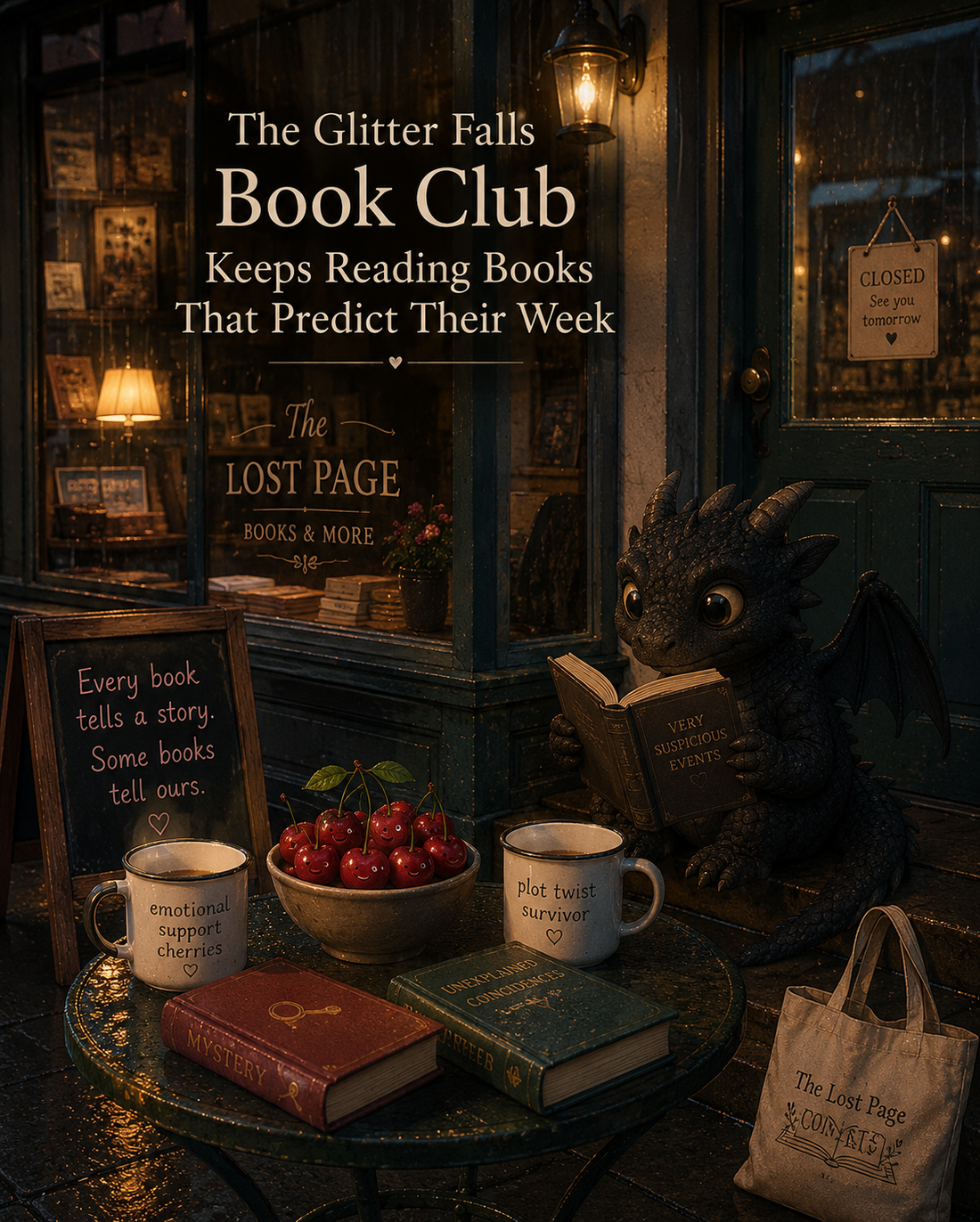 The Glitter Falls Book Club Keeps Reading Books That Predict Their Week