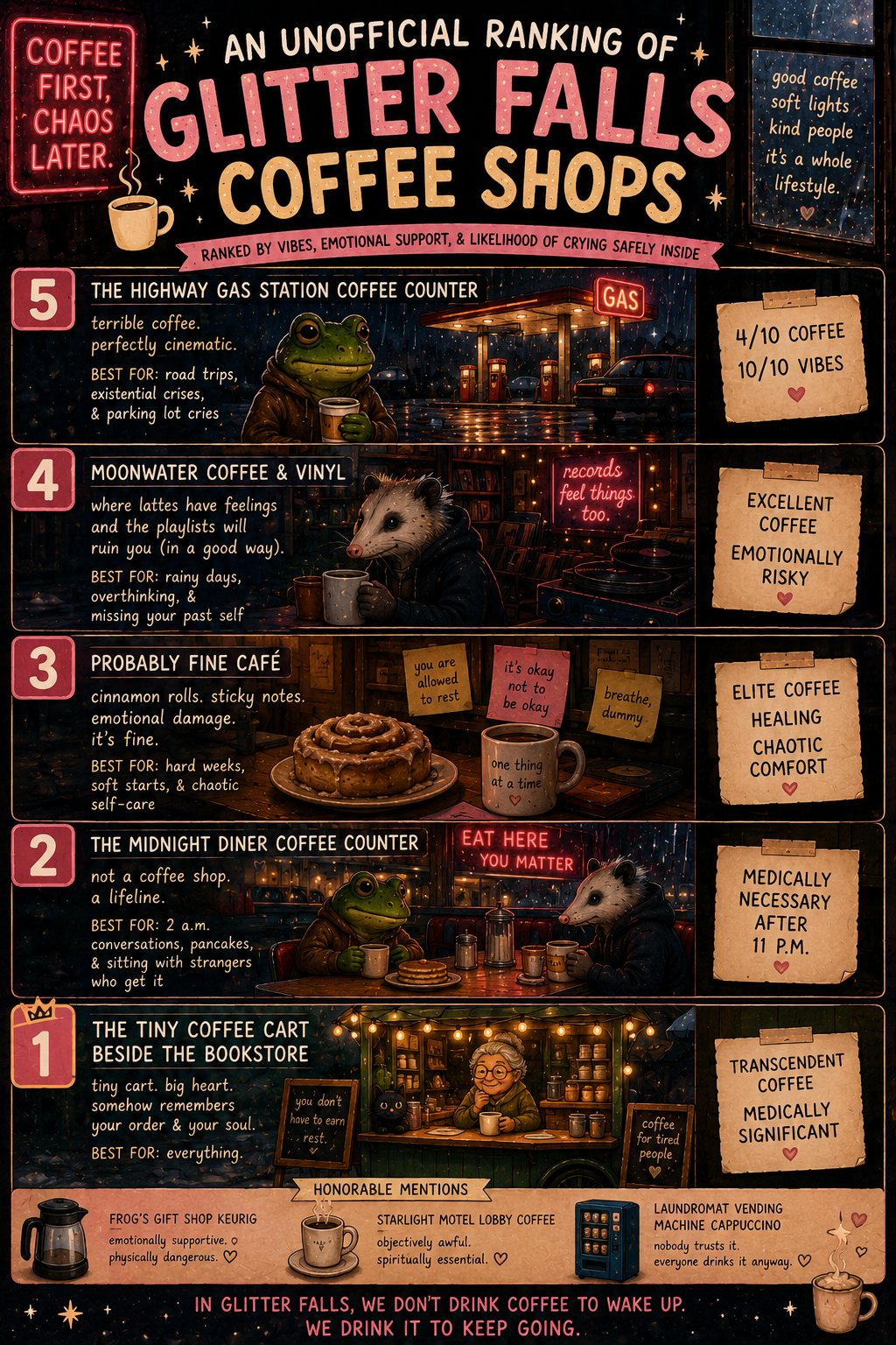An Unofficial Ranking of Glitter Falls Coffee Shops