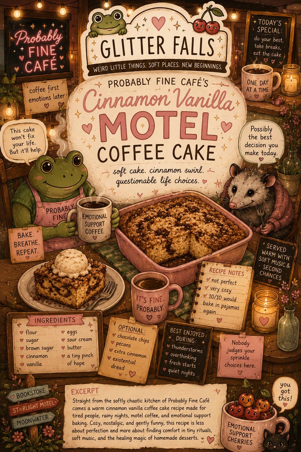 Probably Fine Café’s Cinnamon Vanilla Motel Coffee Cake