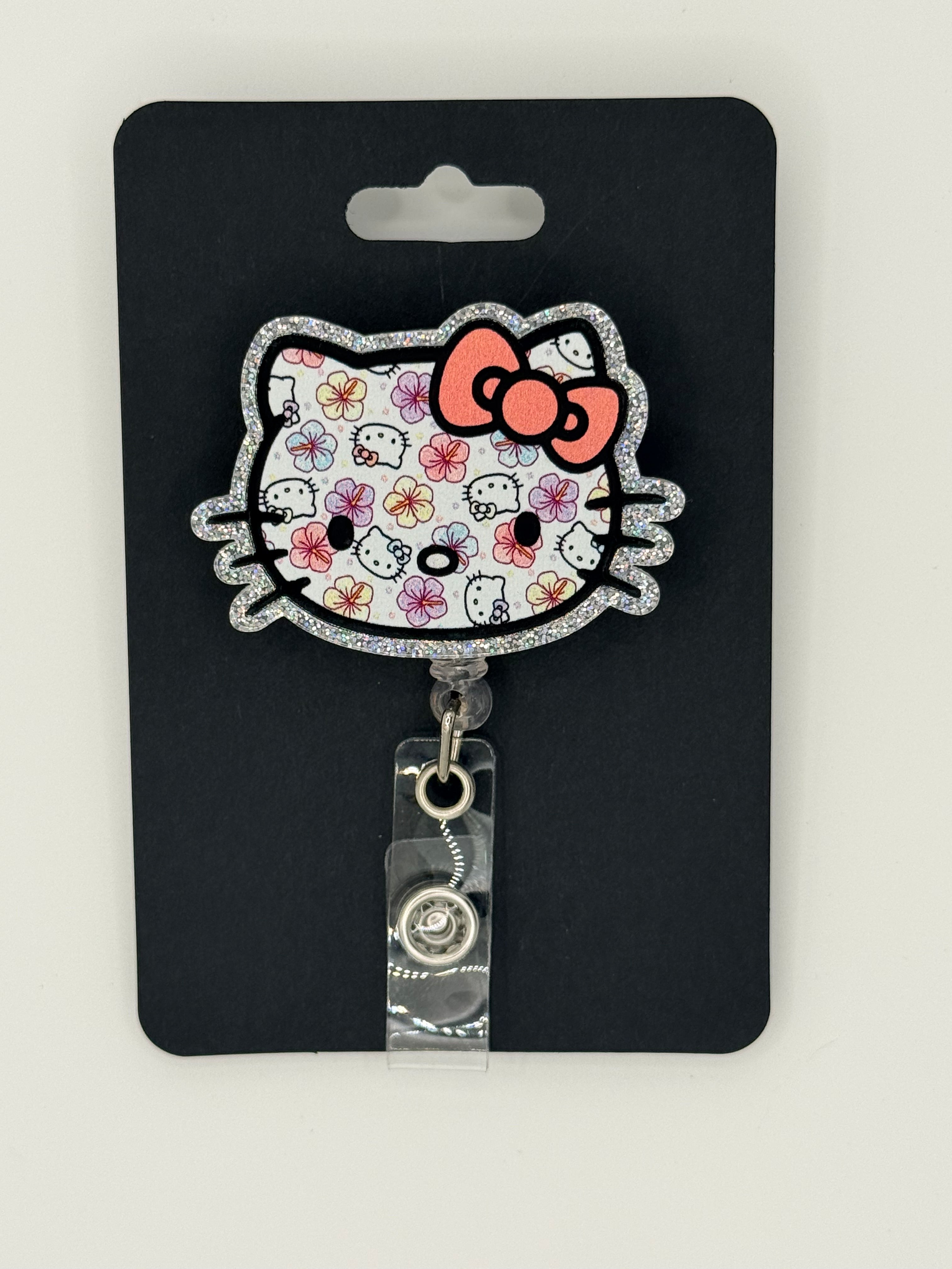 Kawaii Kitty Faces Badge Reel