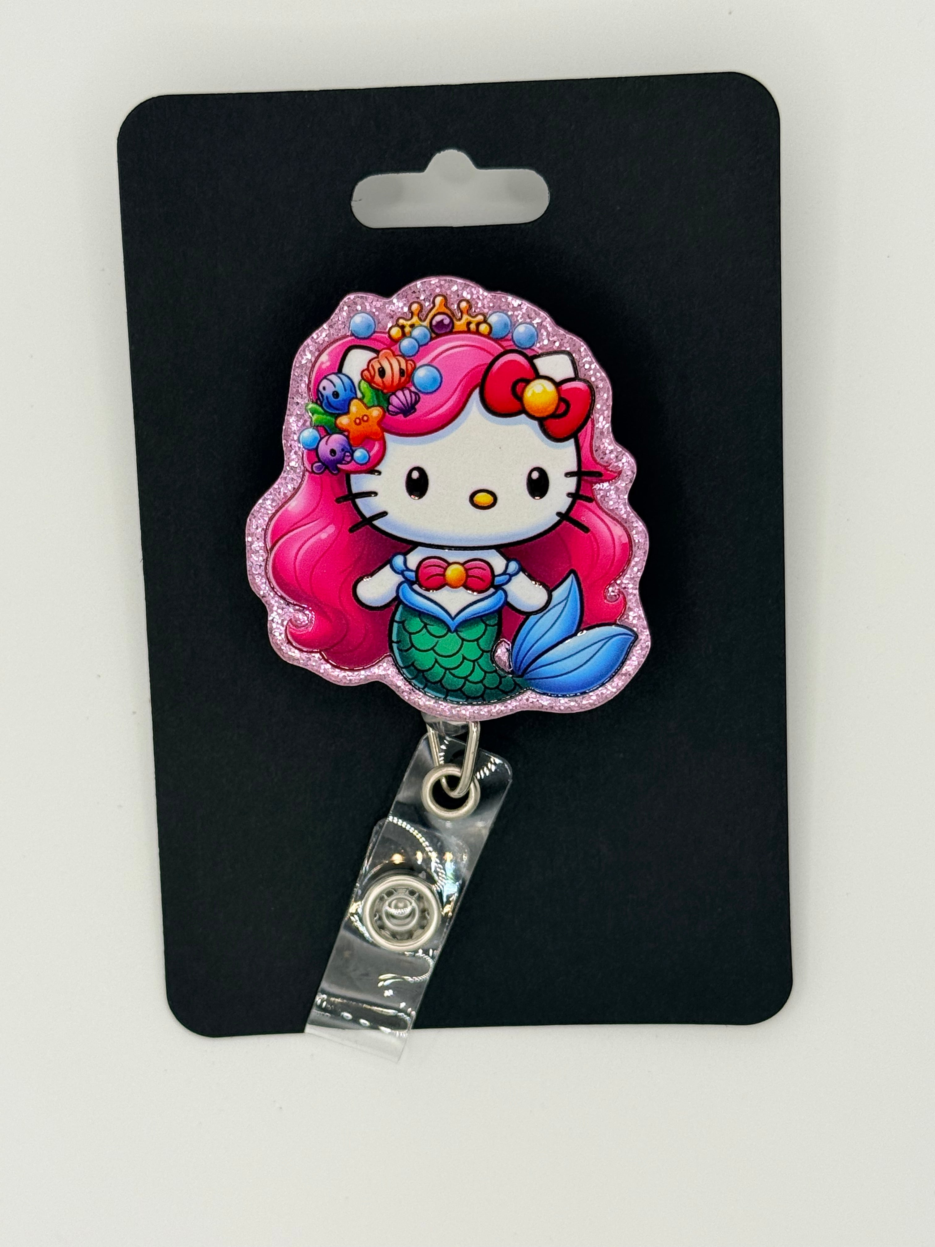 Kawaii Kitty Dressed as a Mermaid Badge Reel