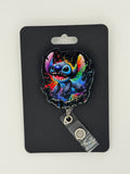 Blue Alien Rainbow Paint Splash Badge Reel