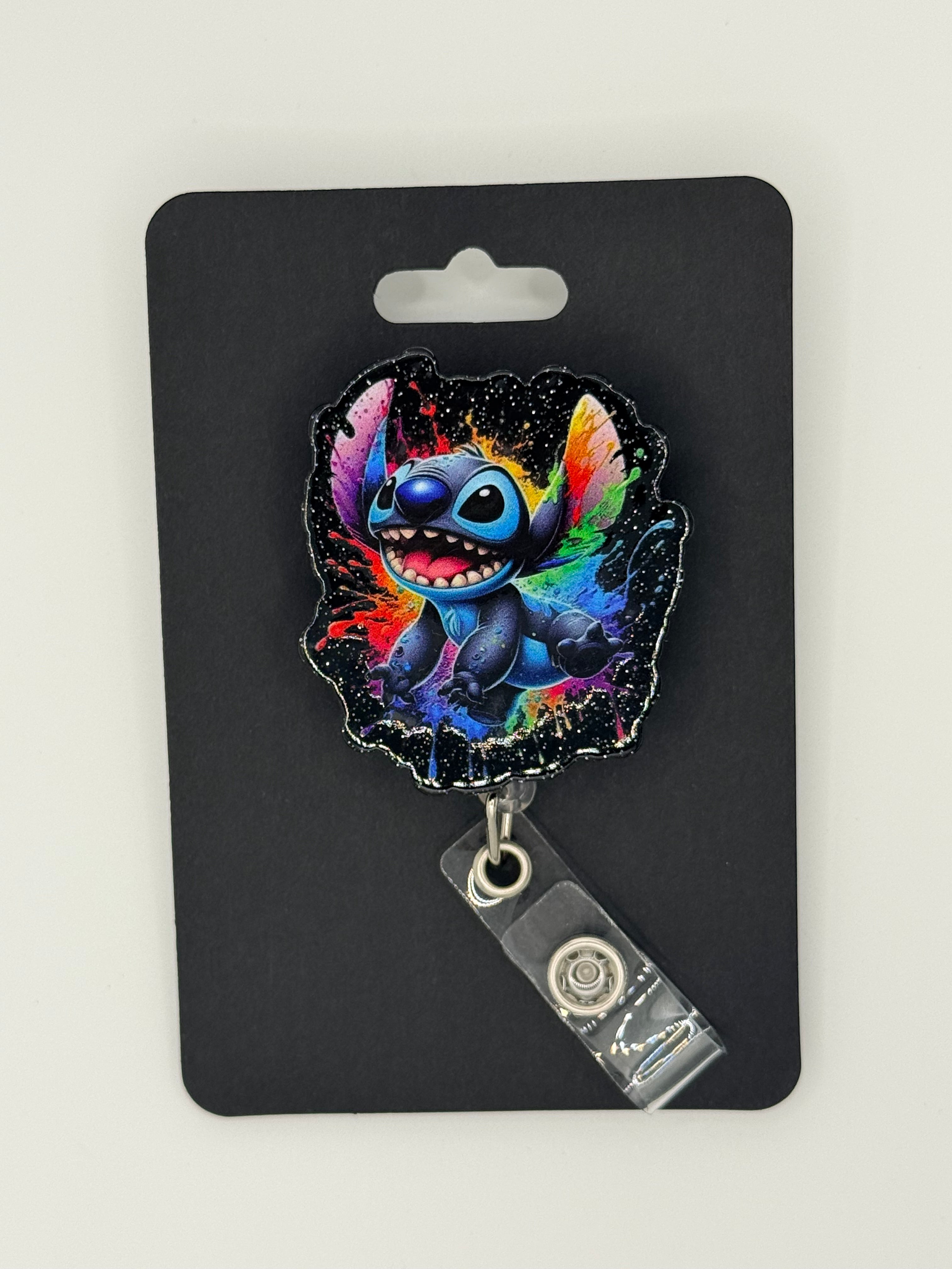 Blue Alien Rainbow Paint Splash Badge Reel