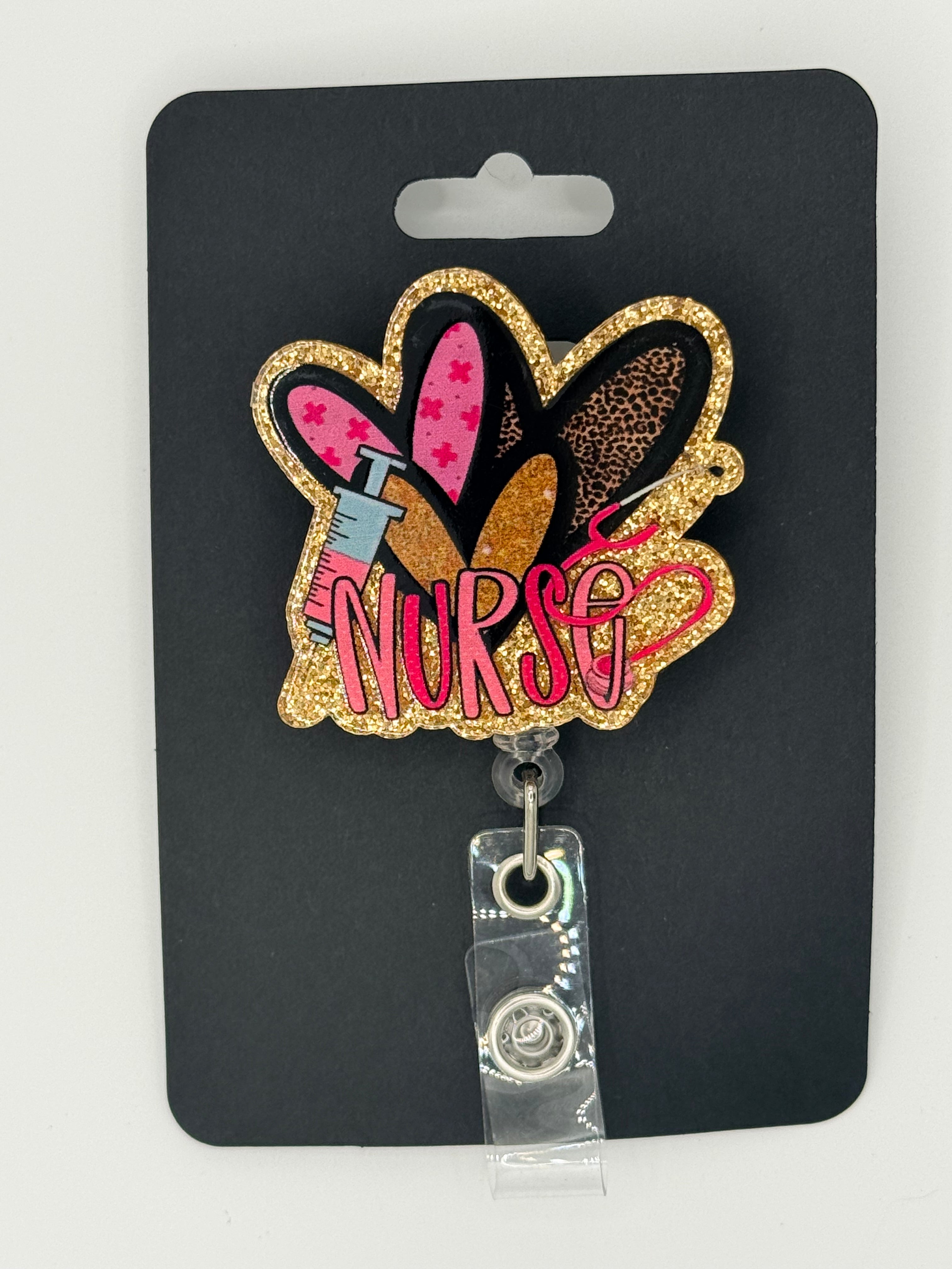Fancy Bandaids “Nurse” Badge Reel