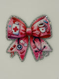 Pink Nurse Bow Large Magnet