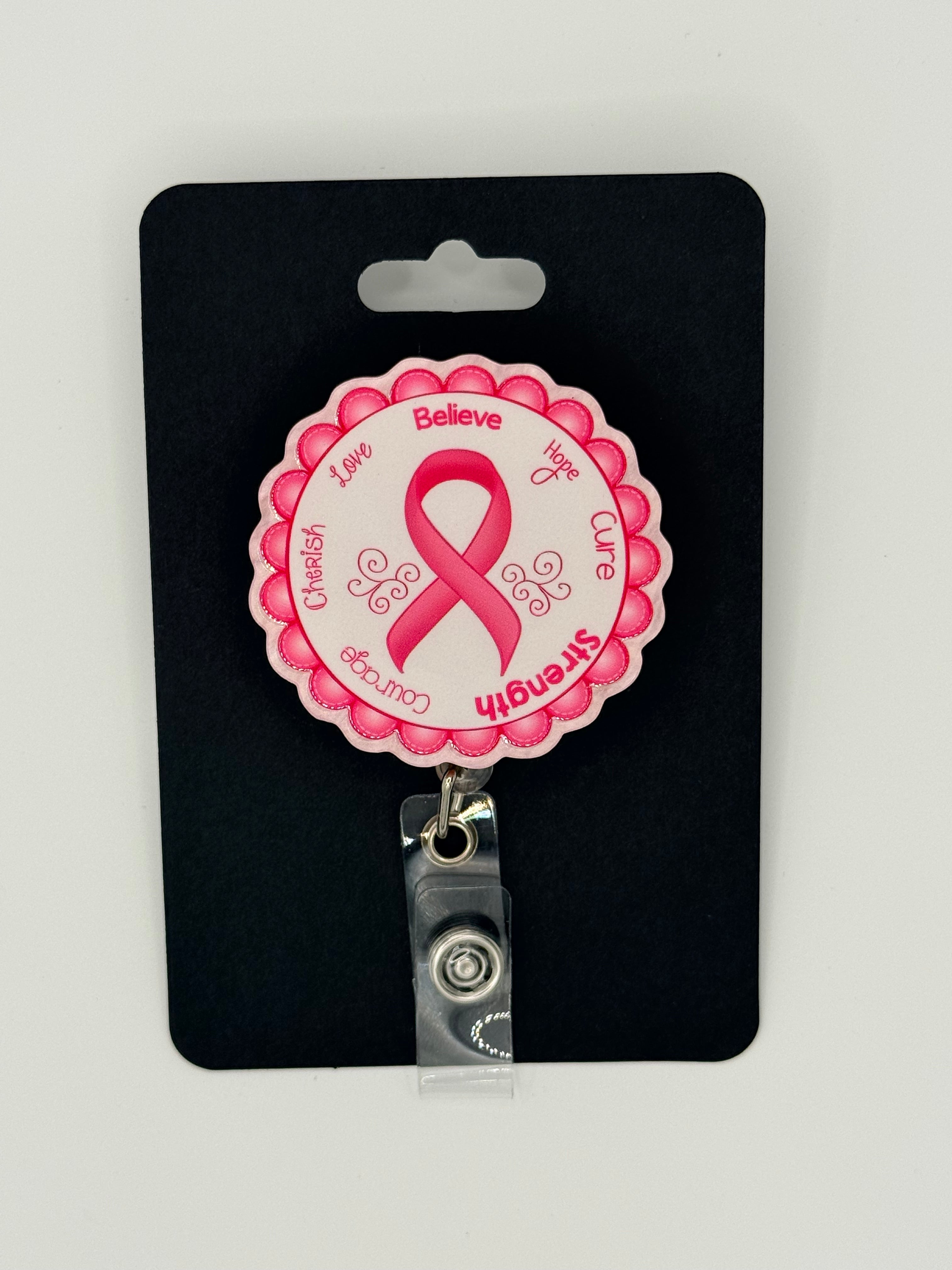 Breast Cancer Ribbon Badge Reel