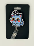 Blue Cartoon Cat Badge Reel