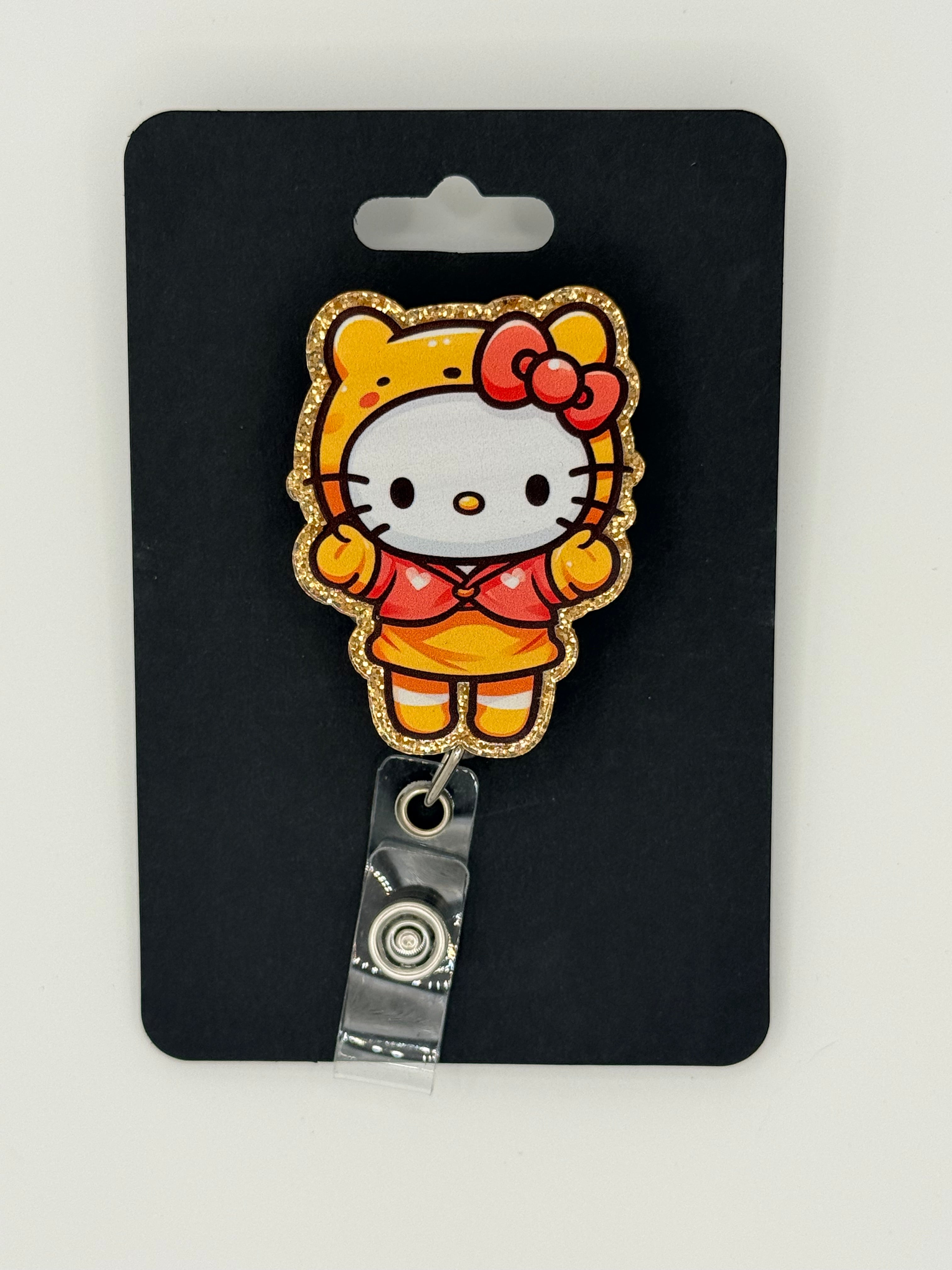 Kawaii Kitty Dressed as Pooh Bear Badge Reel
