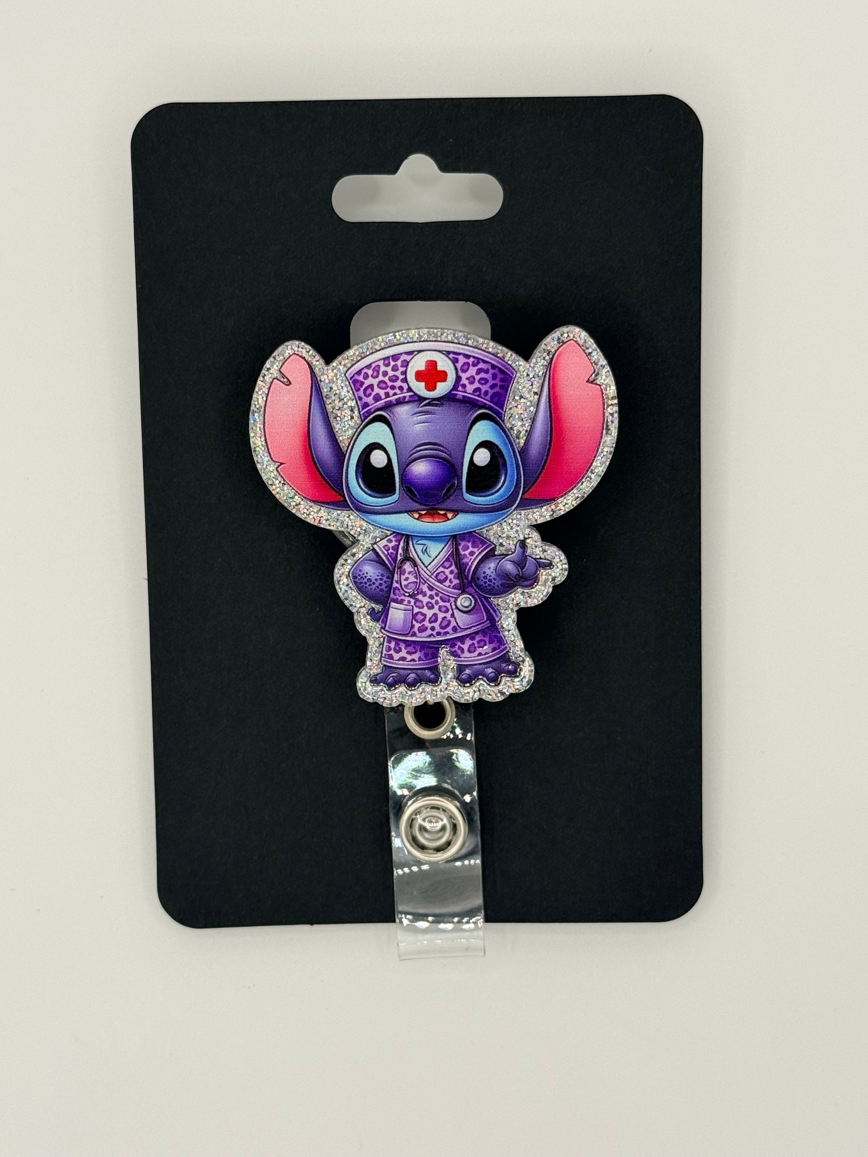Blue Alien Nurse Badge Reel