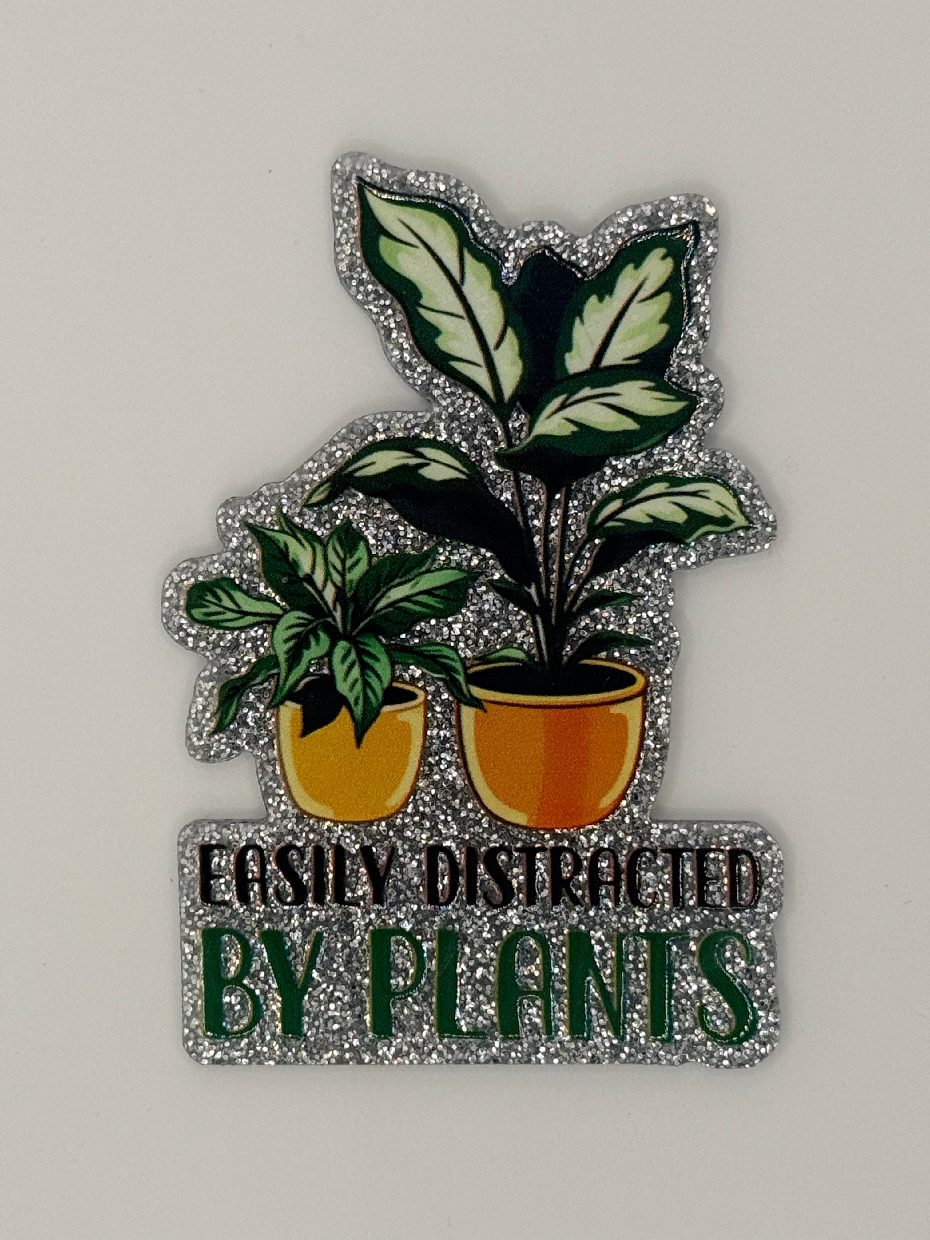 Easily Distracted by Plants Large Magnet