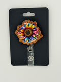 Rainbow Flower Badge Reel