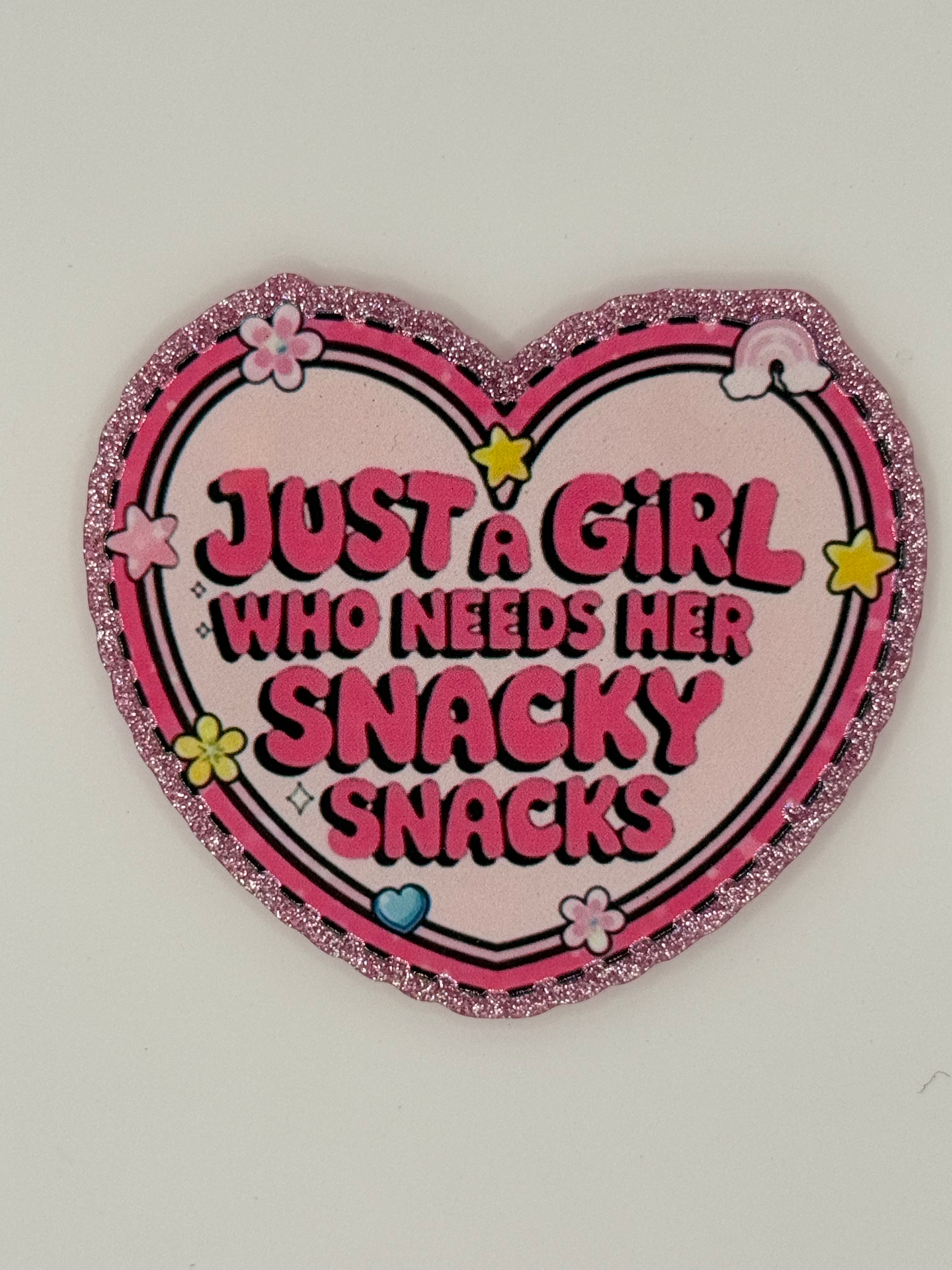 Just a Girl Who Loves Her Snacky Snacks Large Magnet