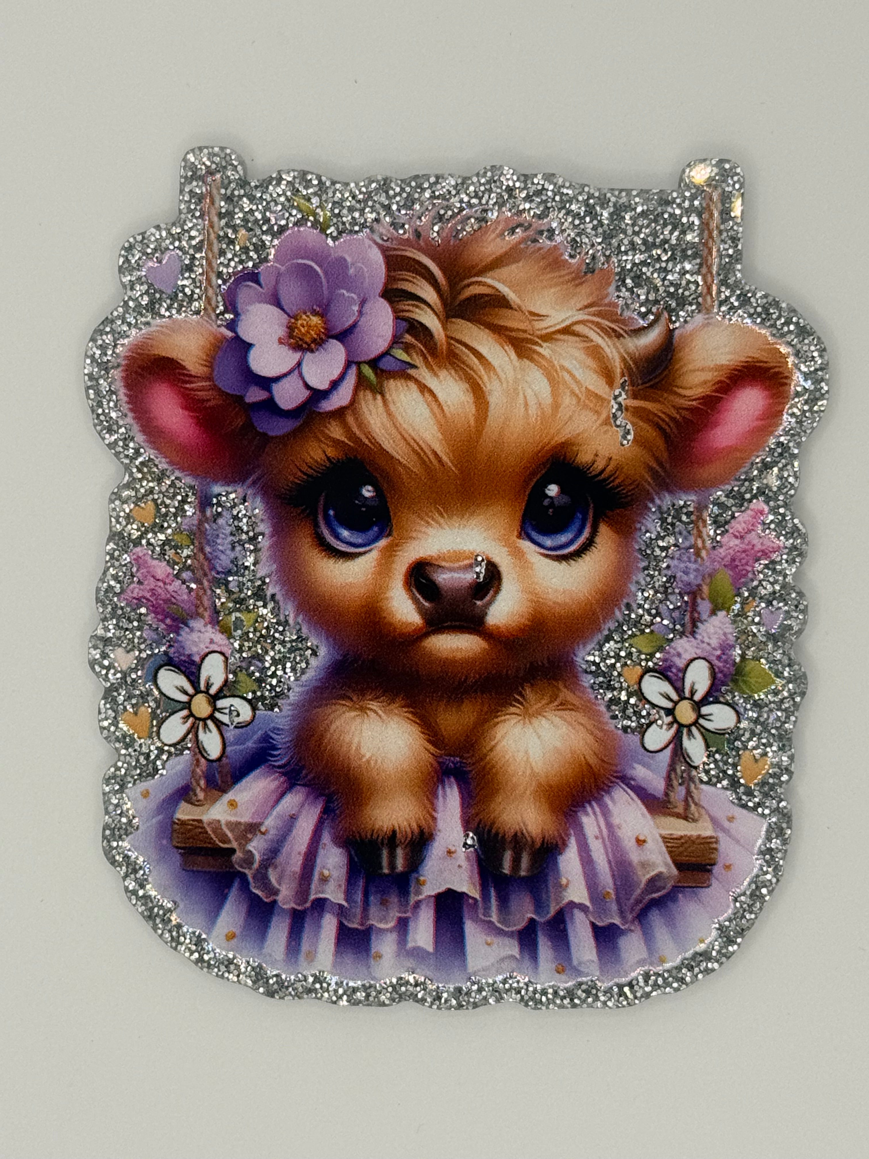 Purple Ballerina Cow Large Magnet