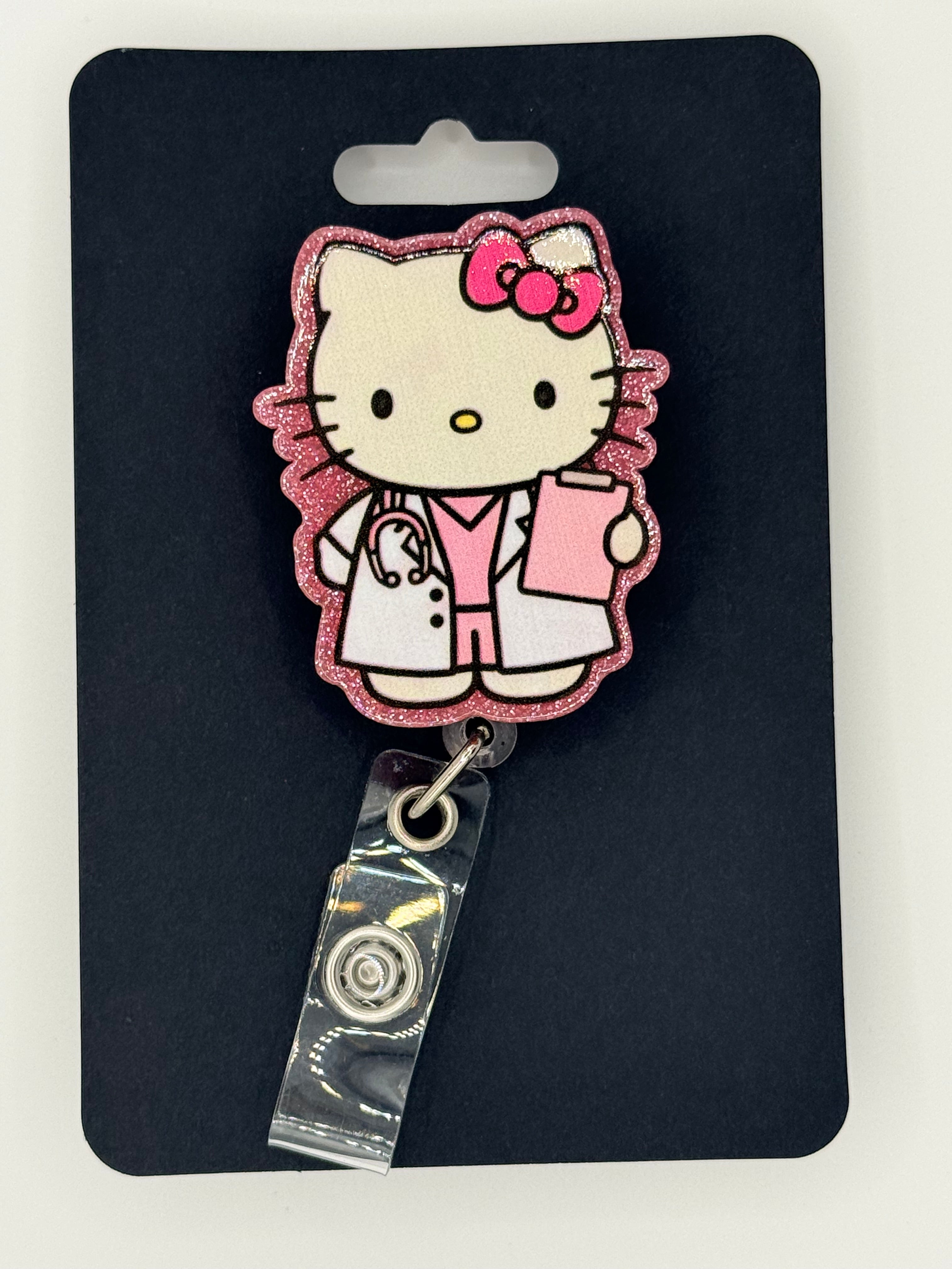 Kawaii Kitty Doctor/Nurse Badge Reel