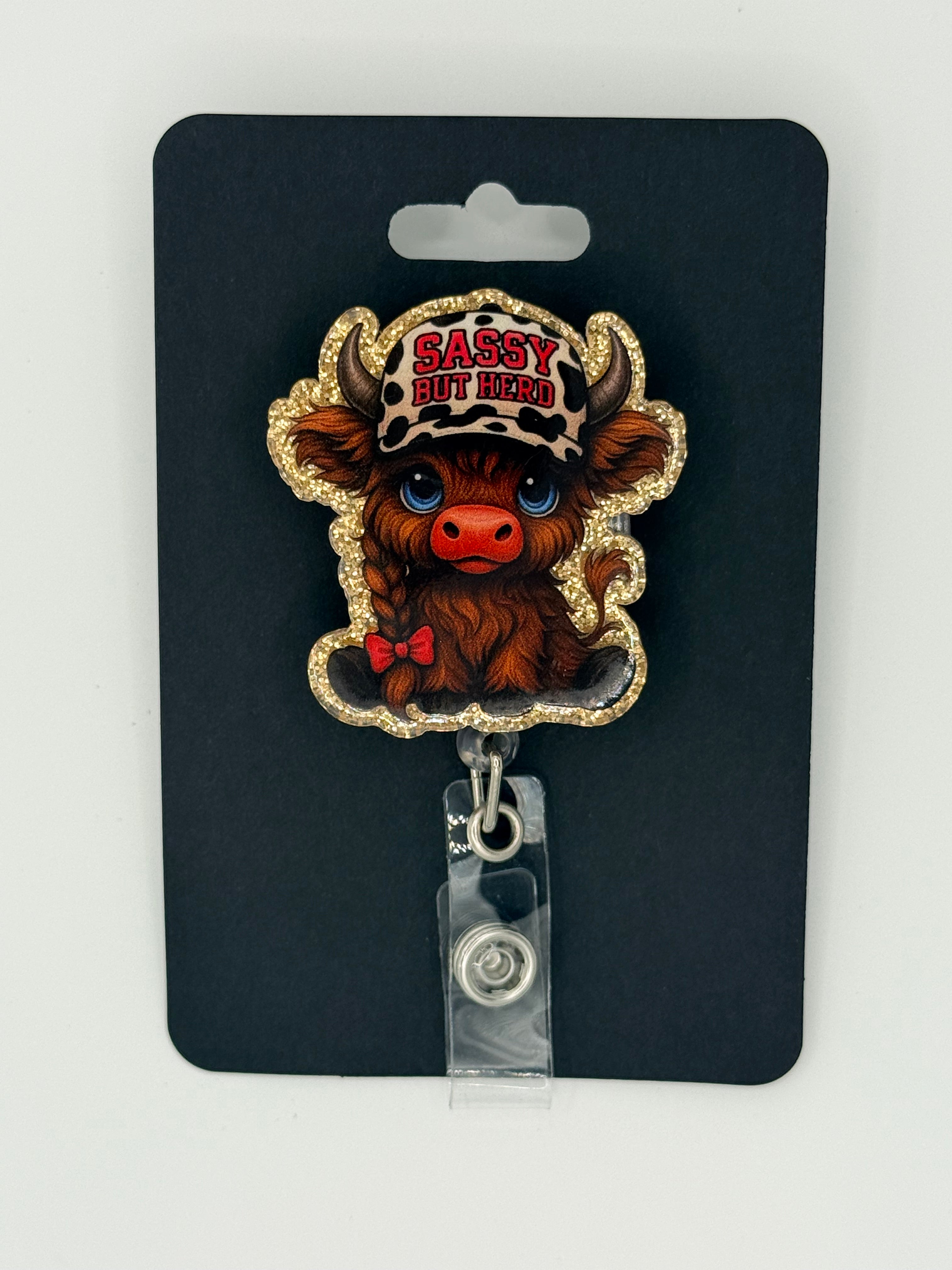 Sassy but Herd Cow Badge Reel