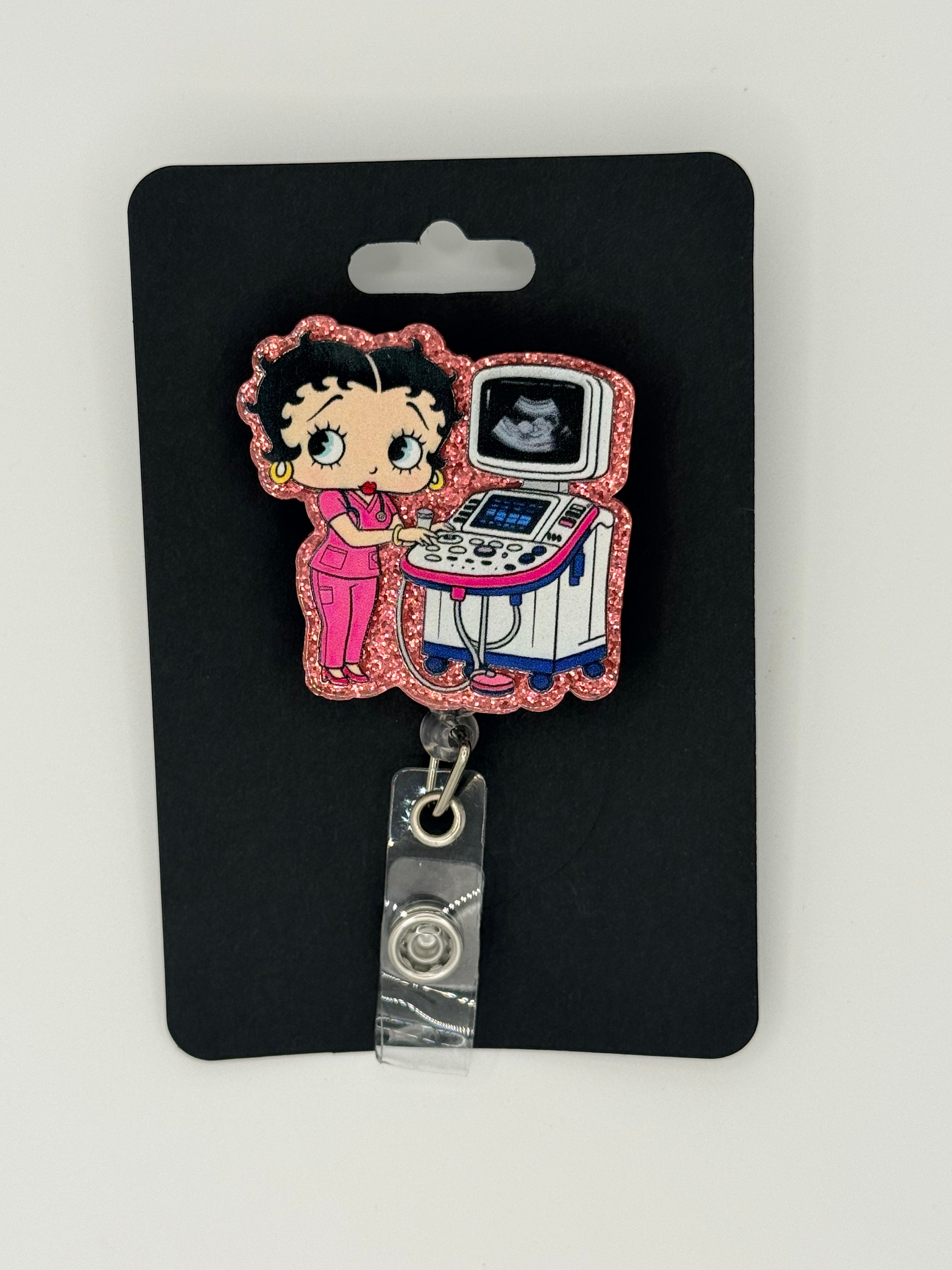 Retro Diva Ultra Sound Tech Badge Reel