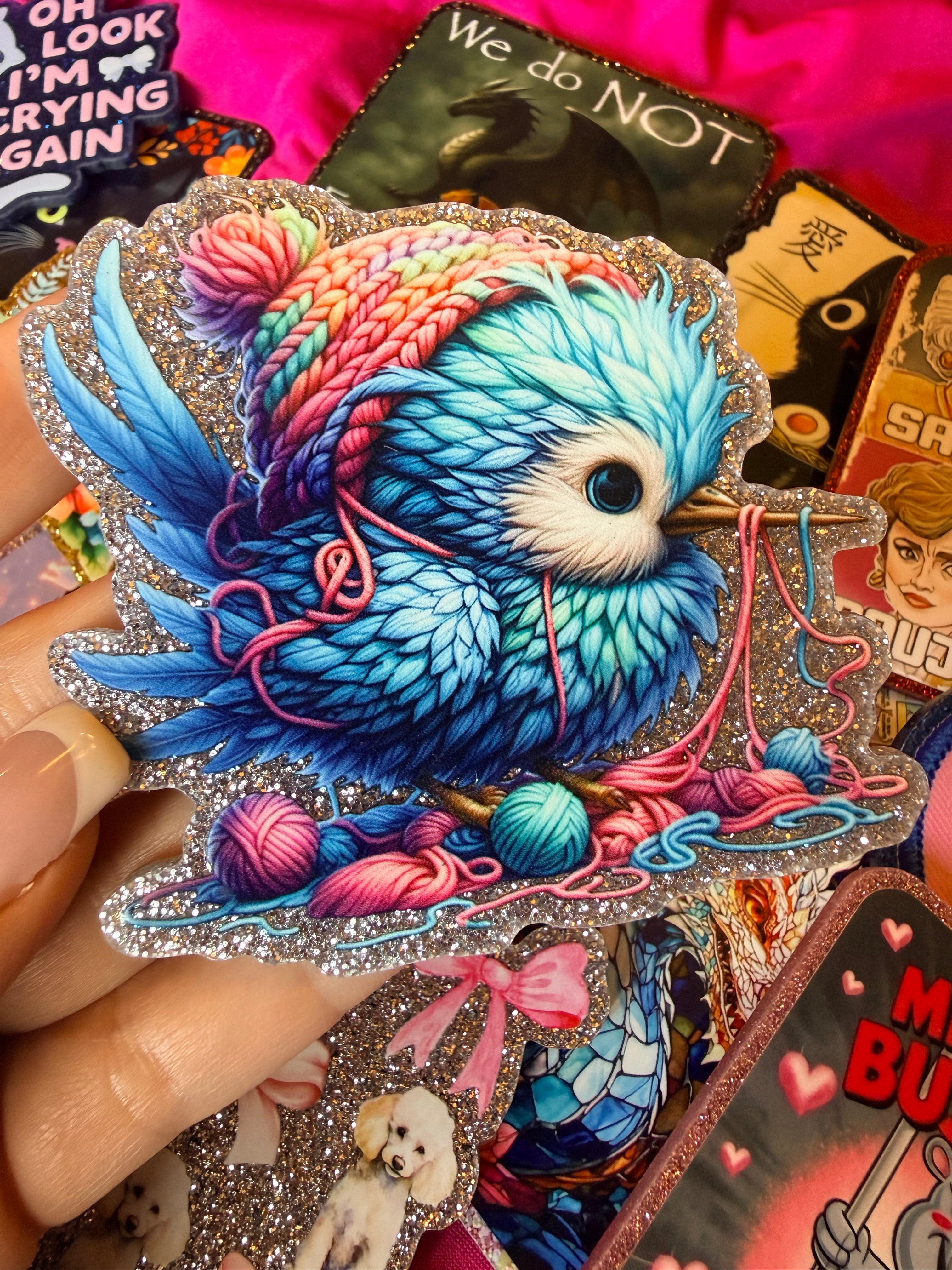 Crochet Blue Bird, Large Magnet