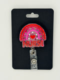 Red Boho Rainbow Nurse Badge Reel