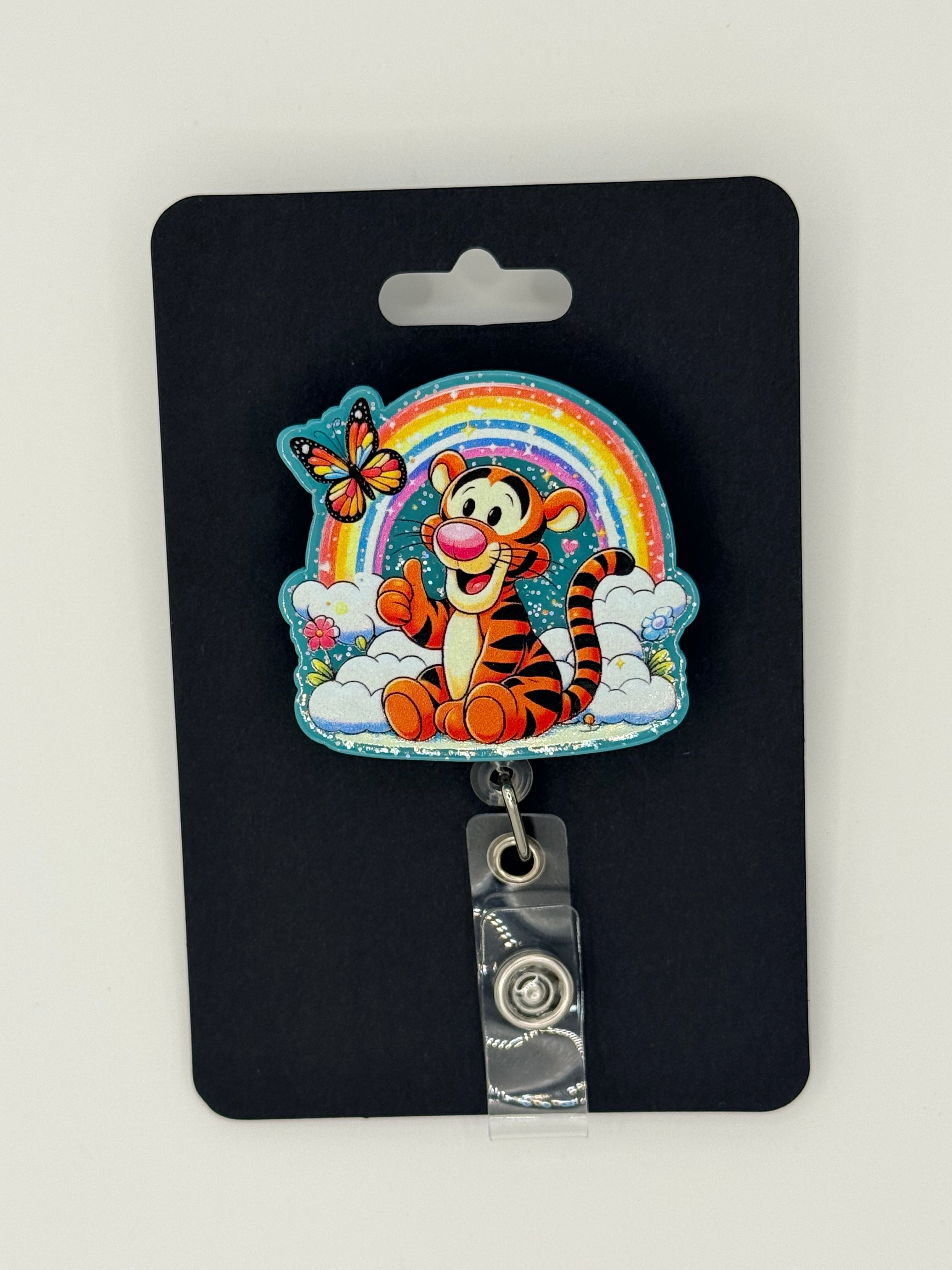 Cute Bouncy Tiger Badge Reel