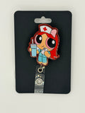 Red Head Nurse Girl Badge Reel