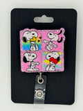 Black & White Cartoon Dog Badge Reel