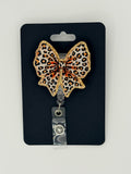 Leopard Bow Badge Reel