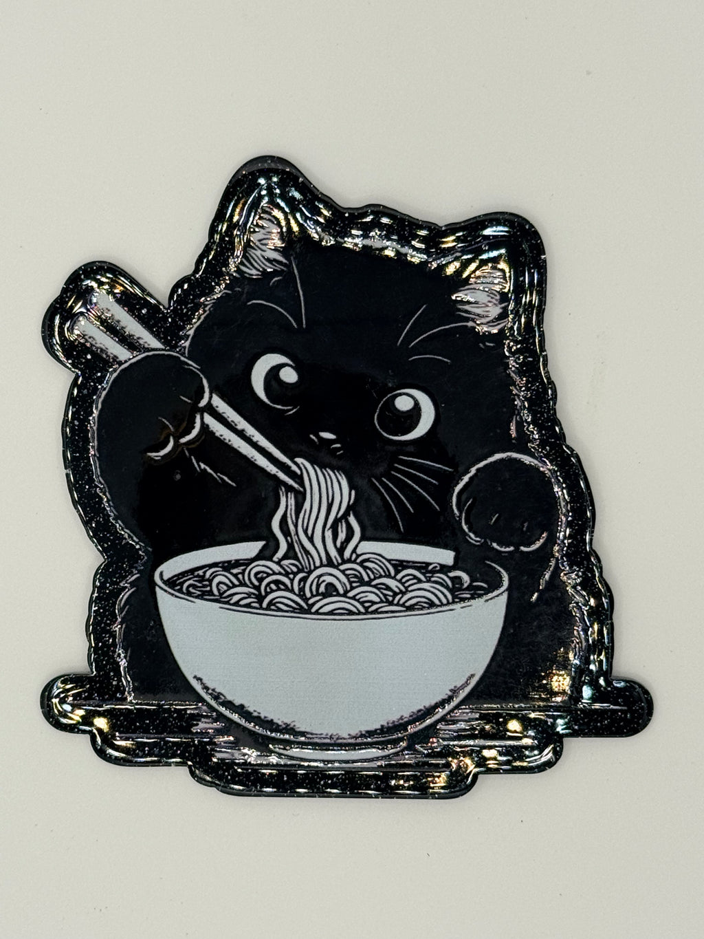 Kitty with Noodle Bowl Large Magnet