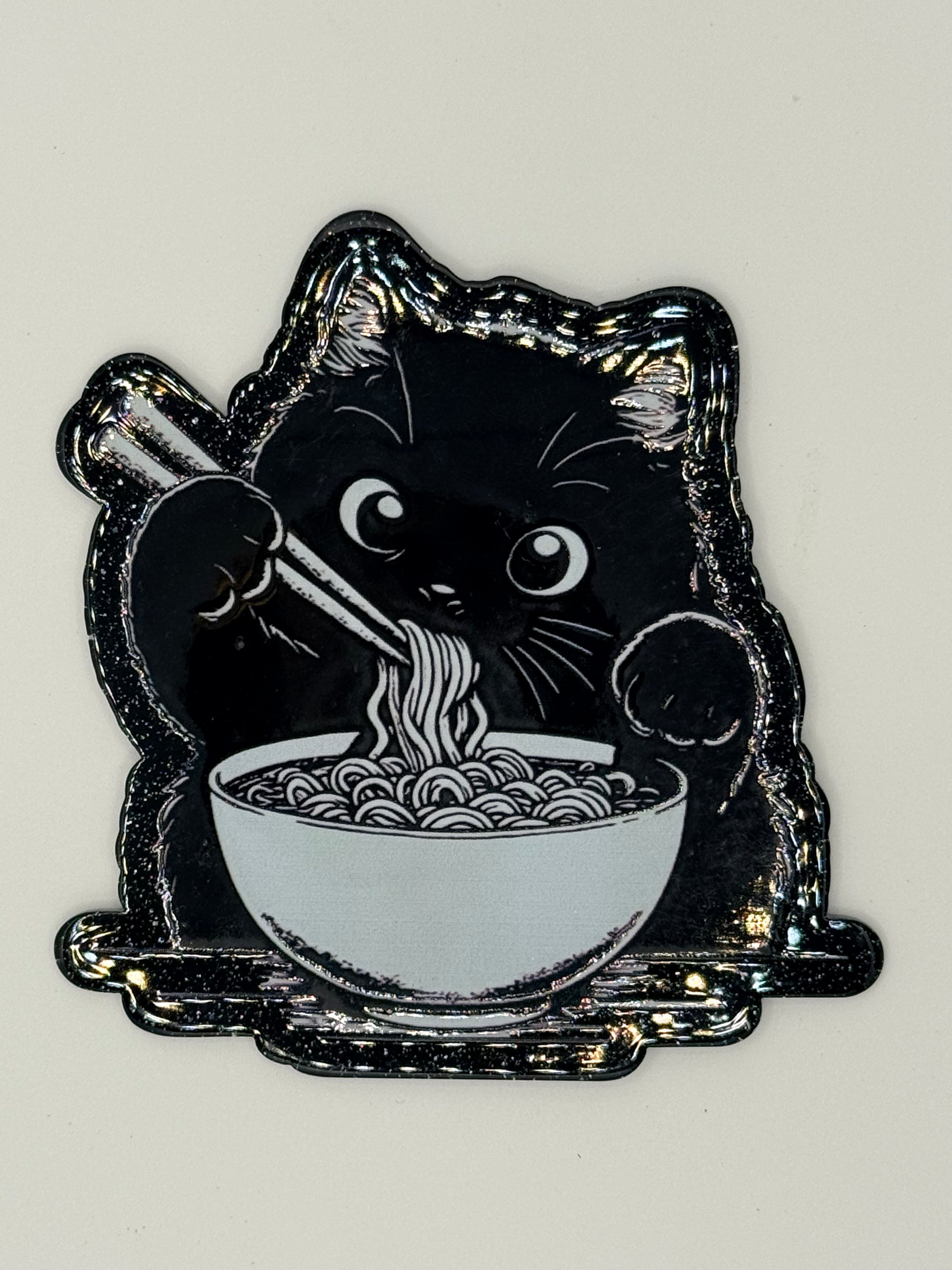 Kitty with Noodle Bowl Large Magnet