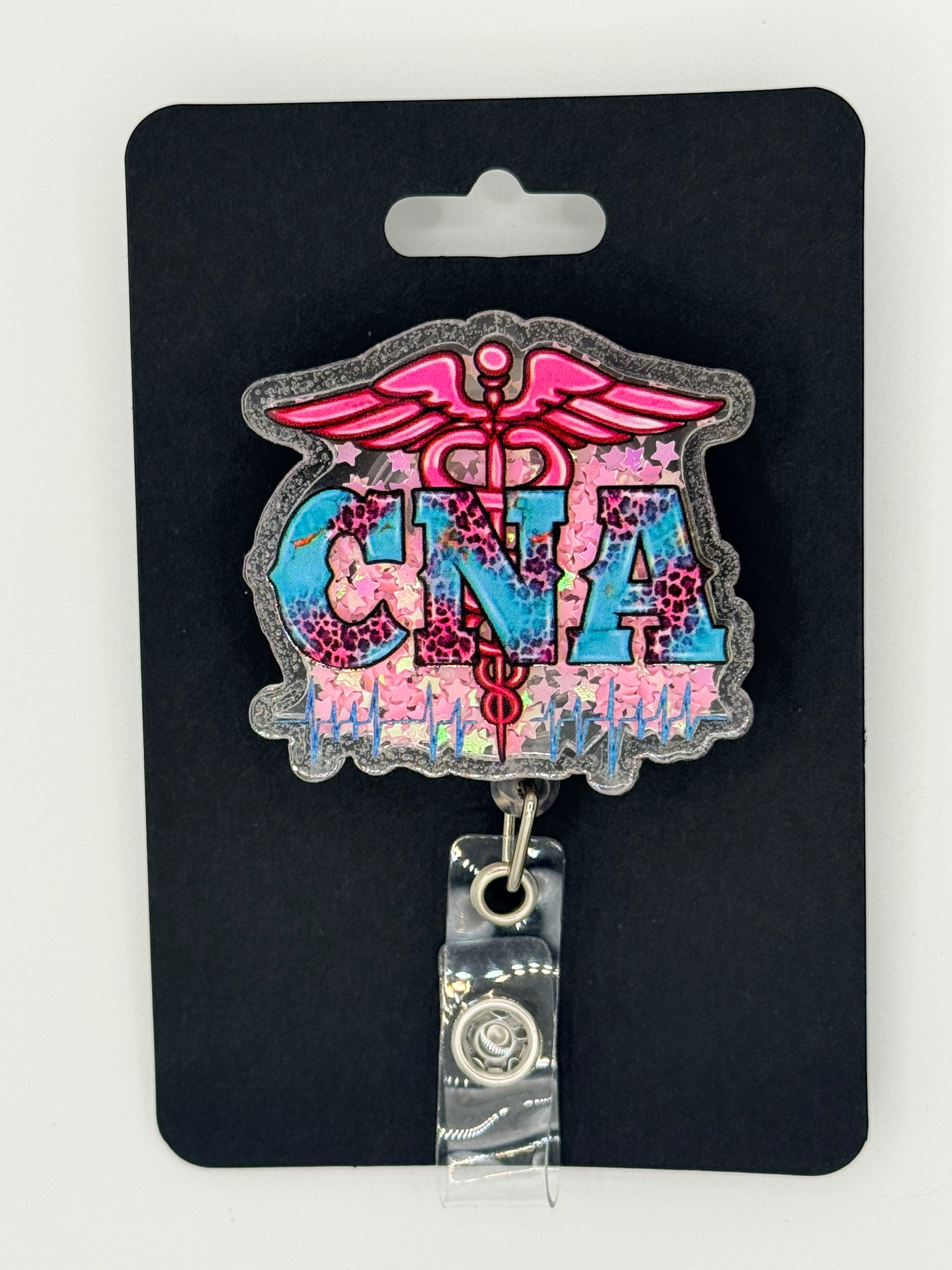 Pink & Blue “CNA” Badge Reel