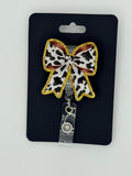 Cow Print Bow Badge Reel