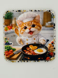Cooking Breakfast Cat, Large Magnet