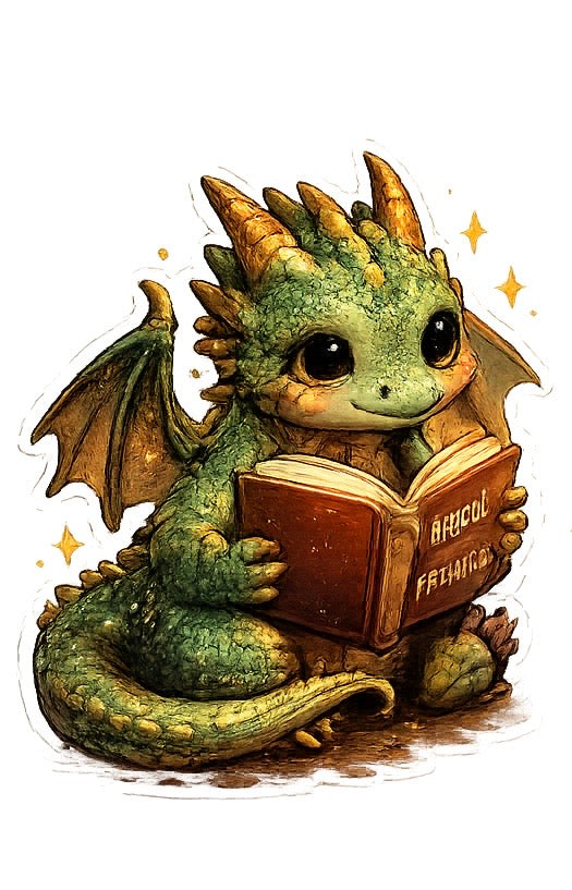 Book Dragon Sticker