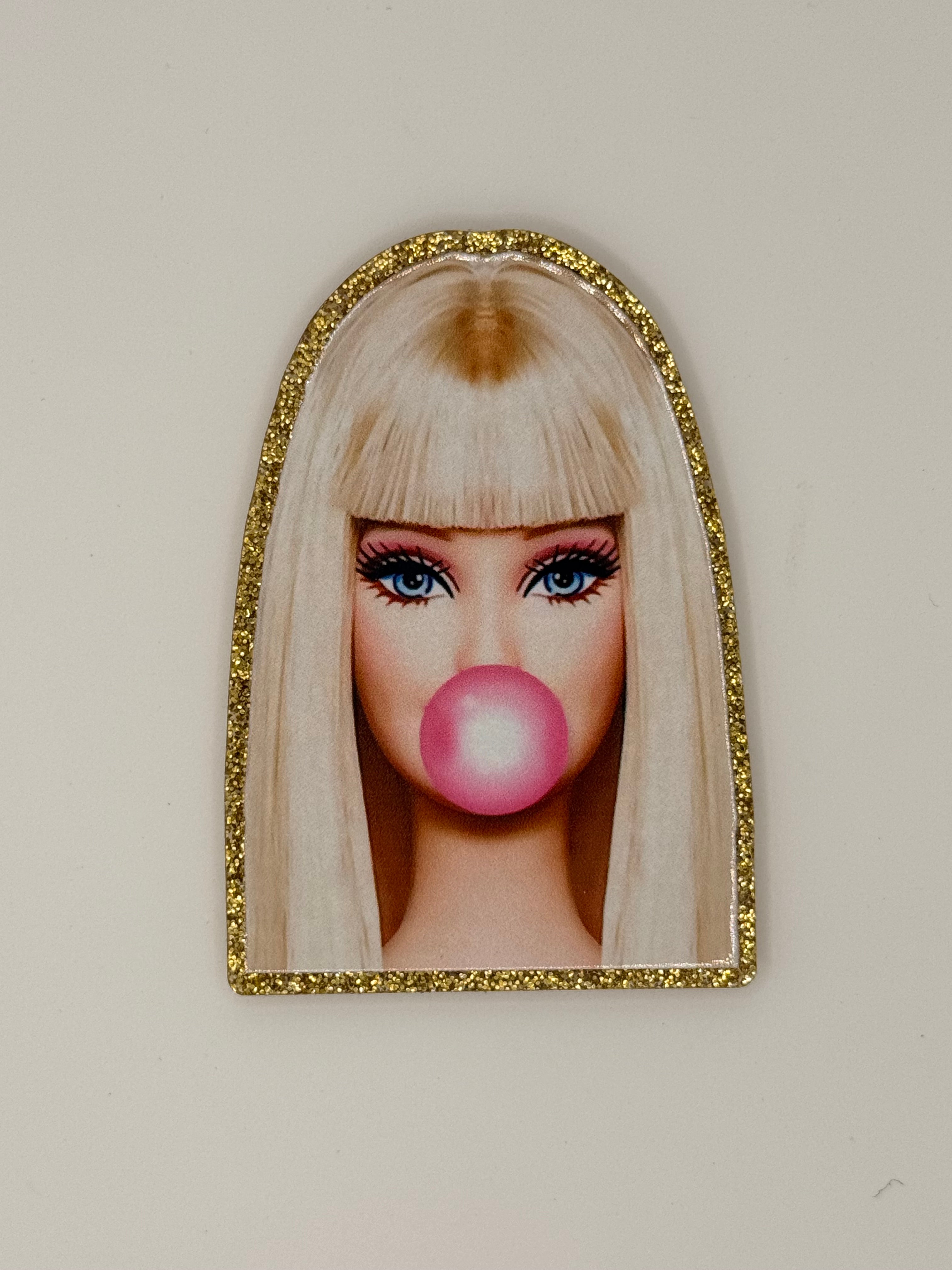 Bubblegum Blonde Retro Girl Magnet