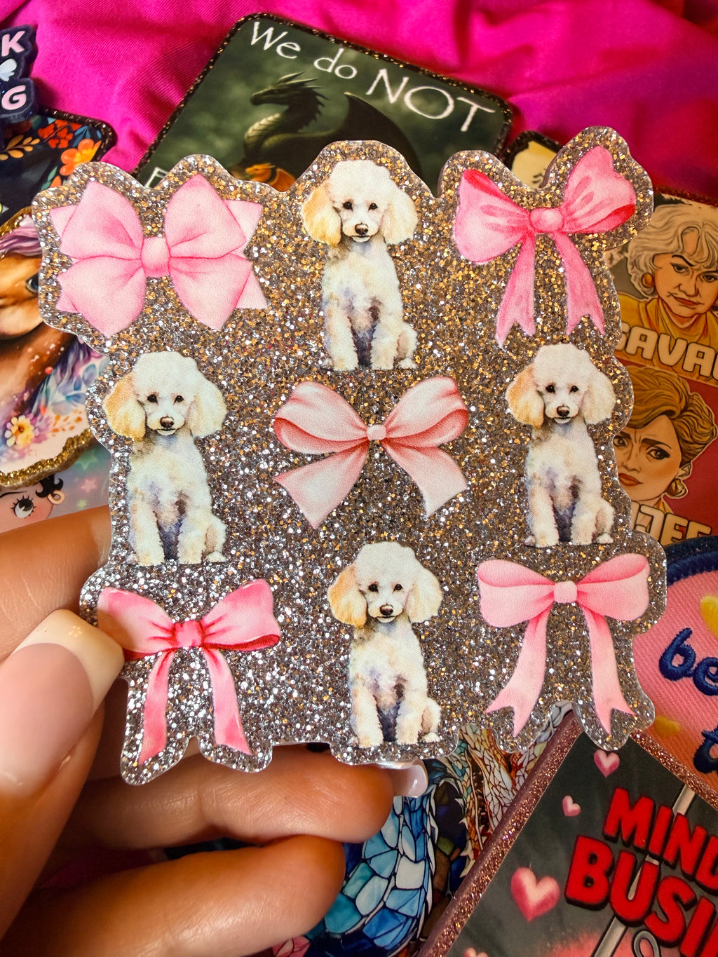 Poodles and Bows, Large Magnet