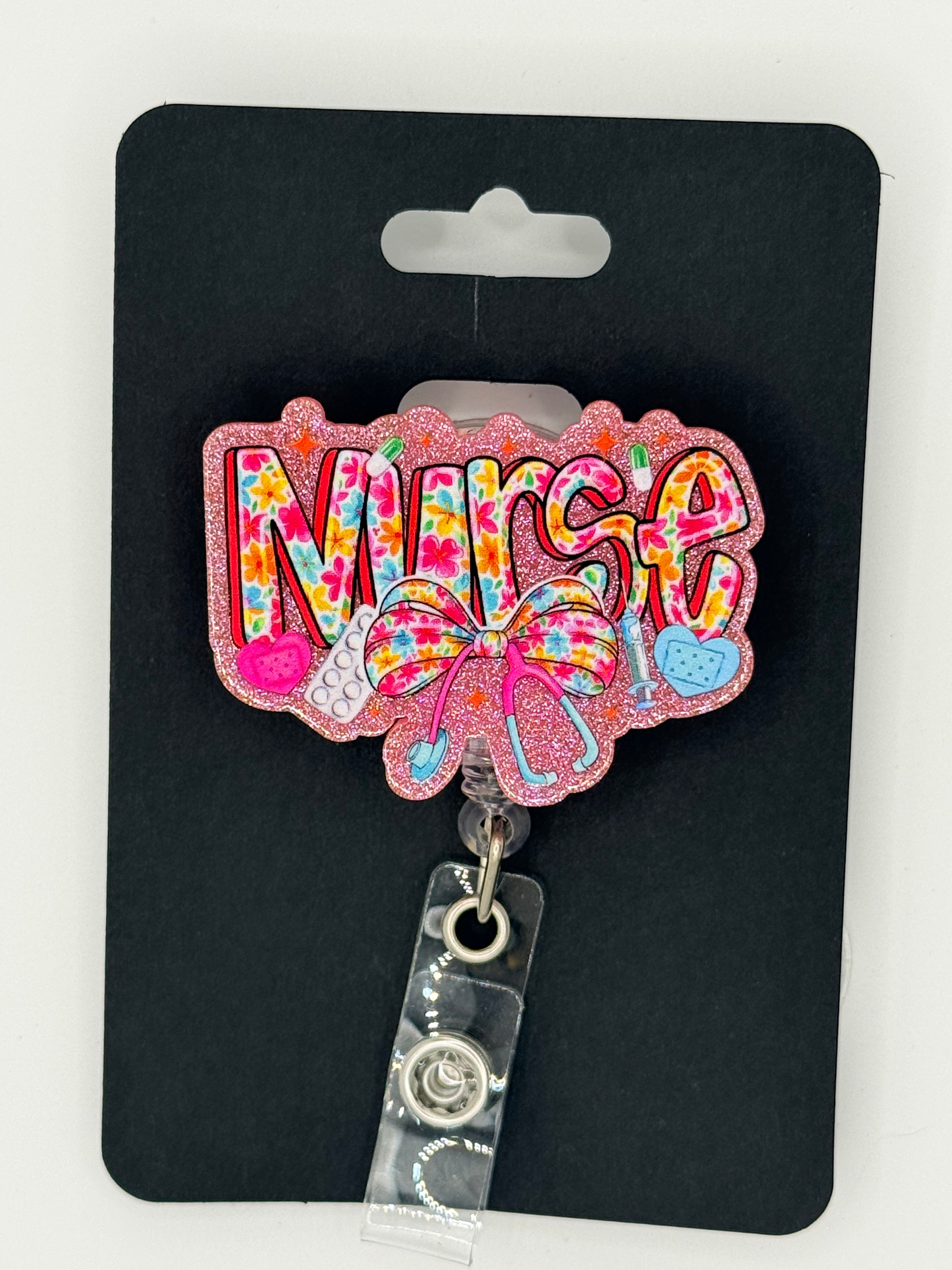 Flower Nurse Badge Reel