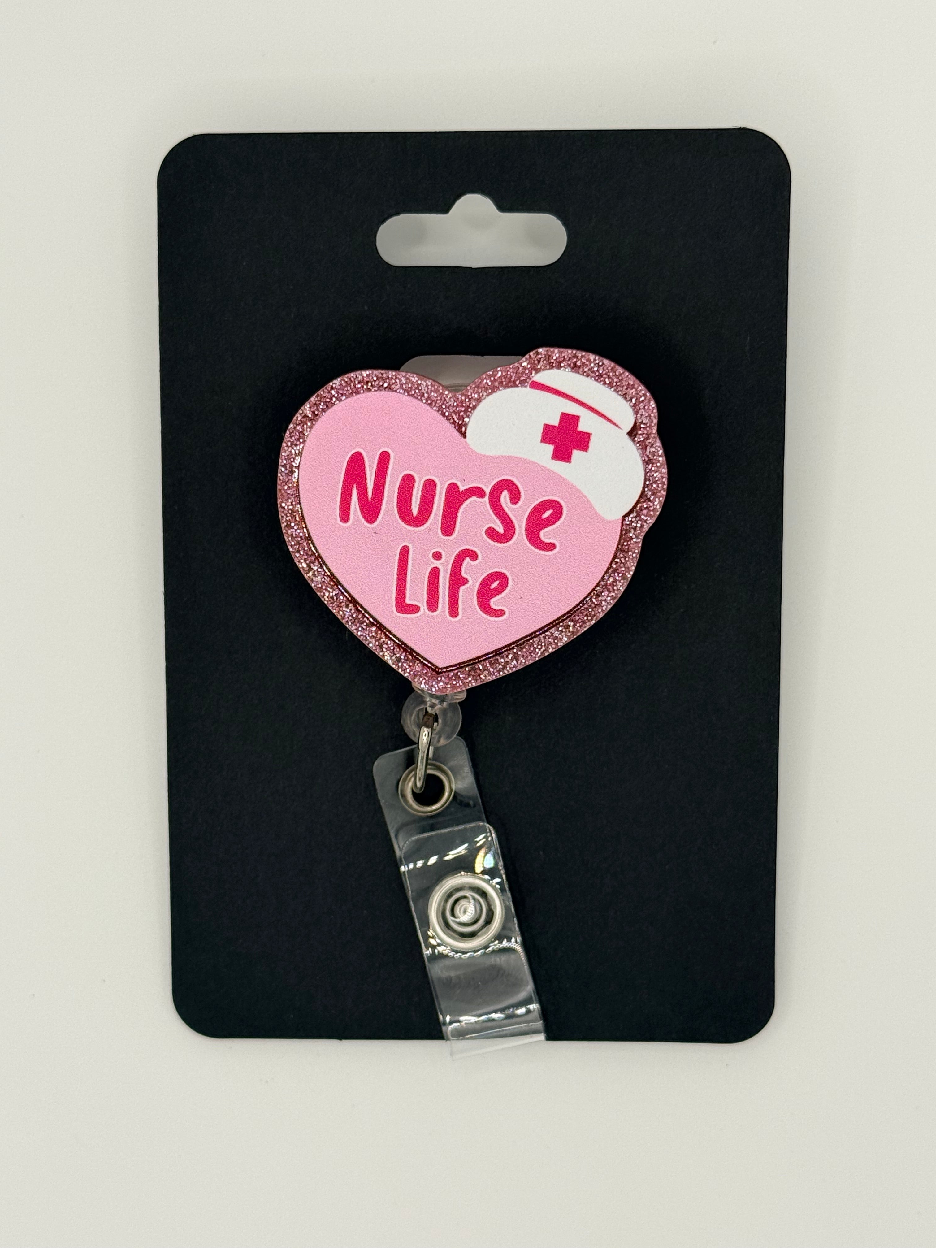 Nurse Life Heart Badge Reel