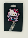 Kawaii Kitty Wearing Giant Stethoscope Badge Reel