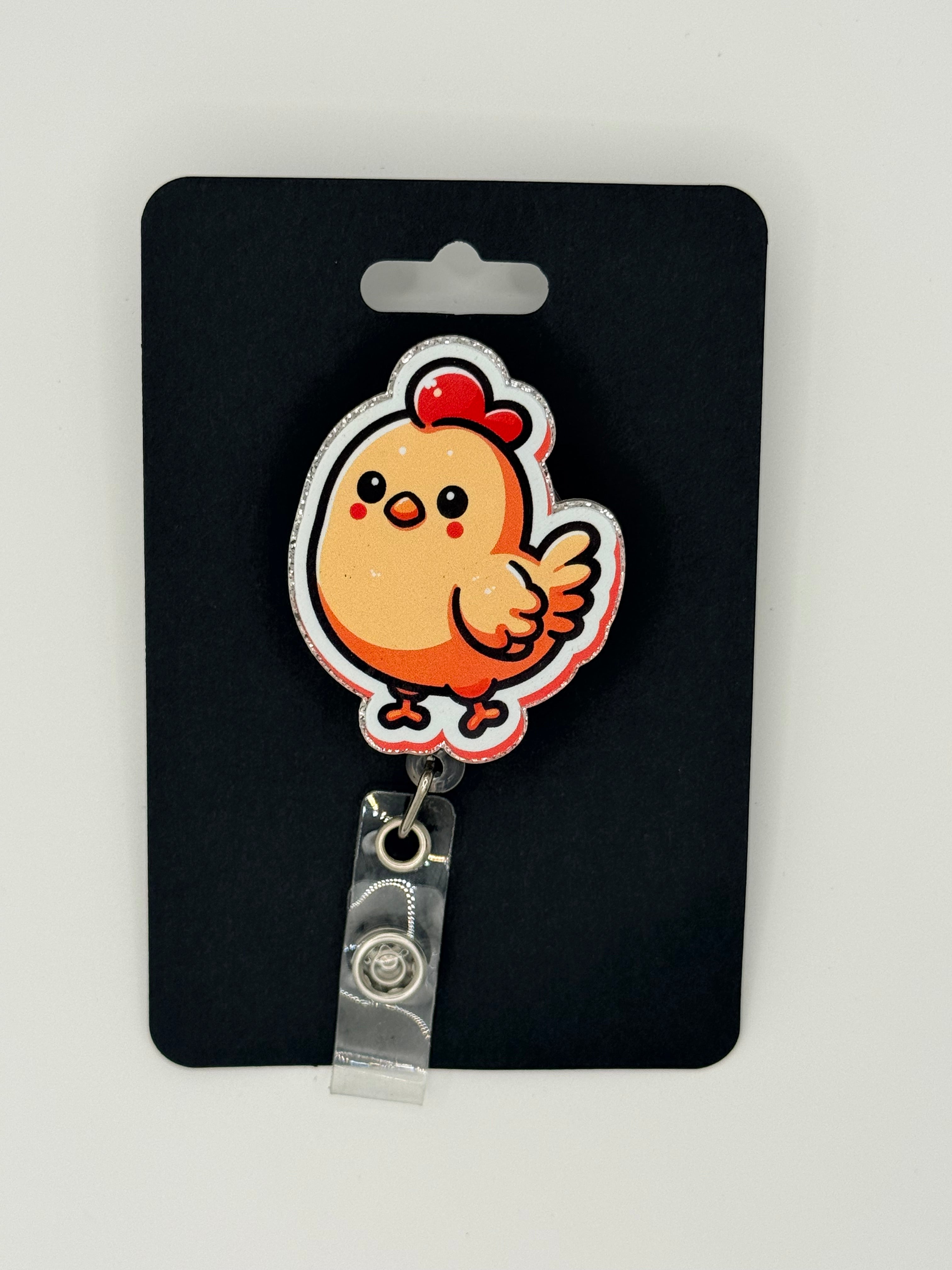 Cute Chicken Badge Reel