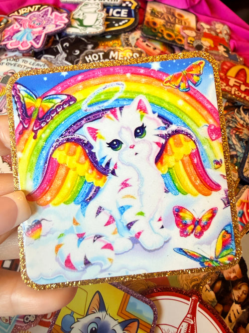 Artsy Rainbow Kitty Large Magnet