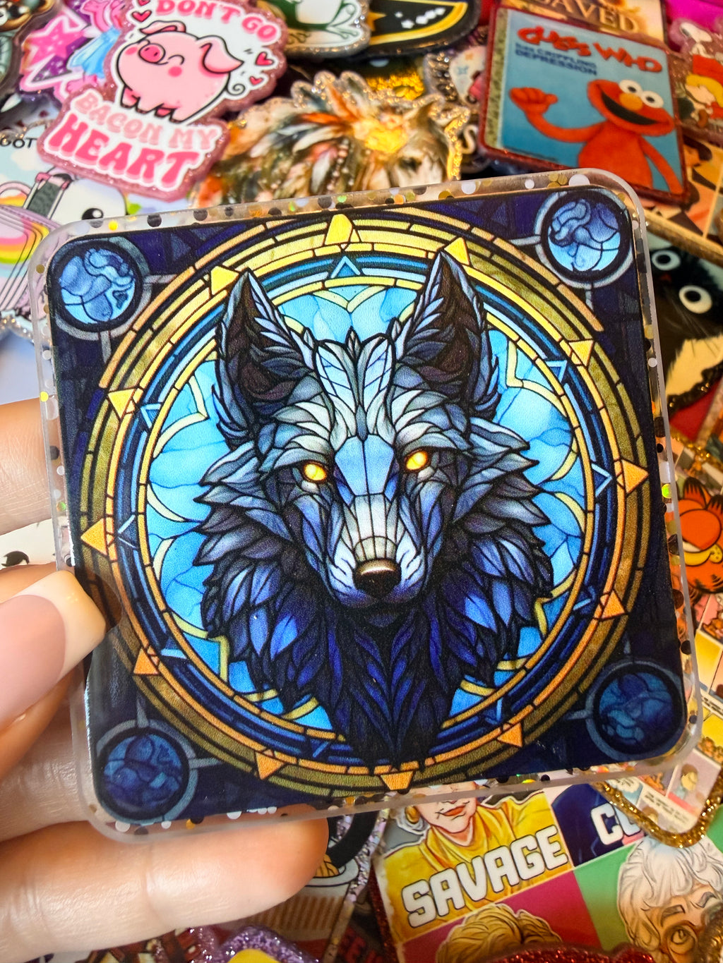 Stained Glass Wolf