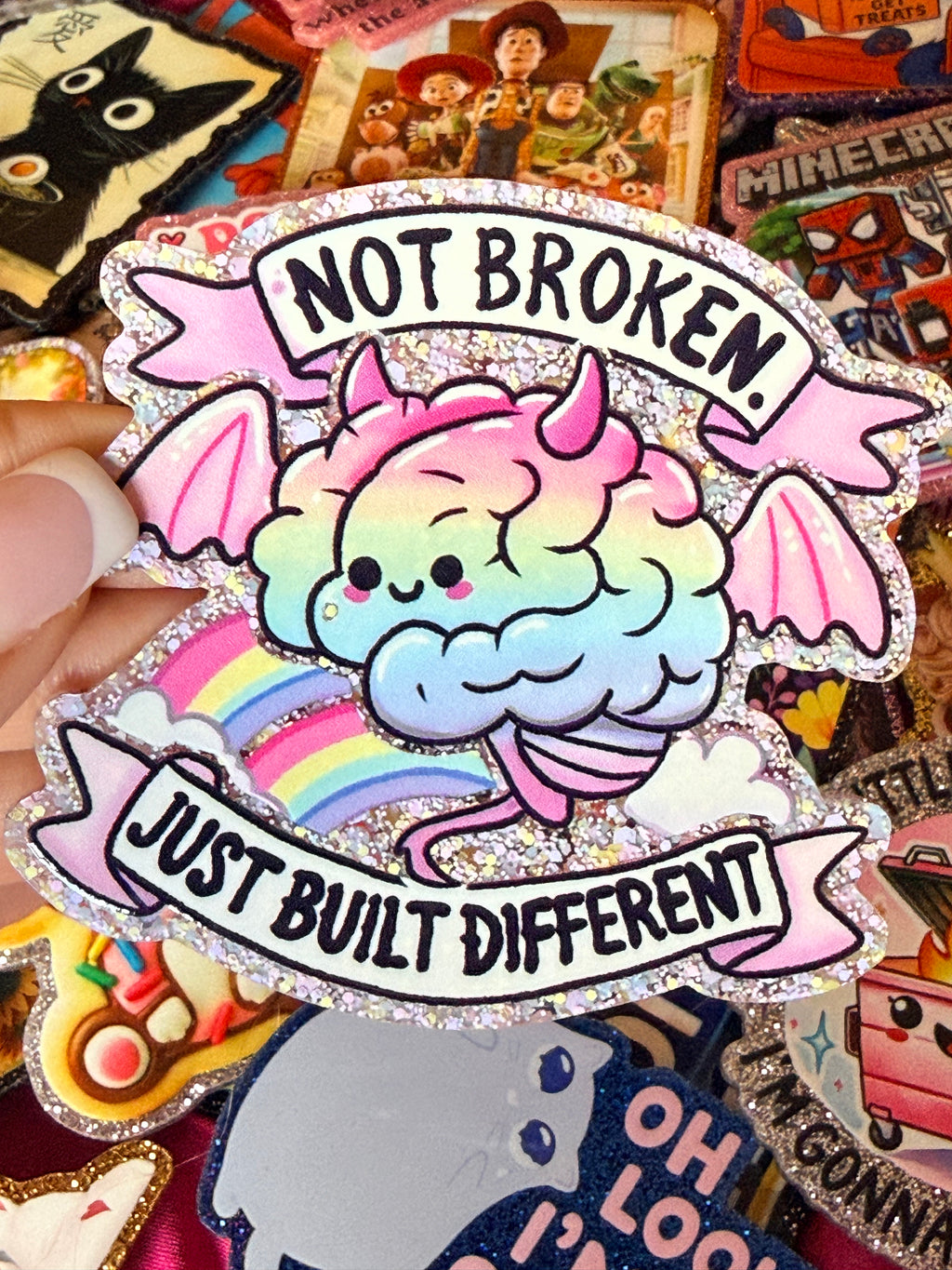 Not Broken Just Built Different Large Magnet