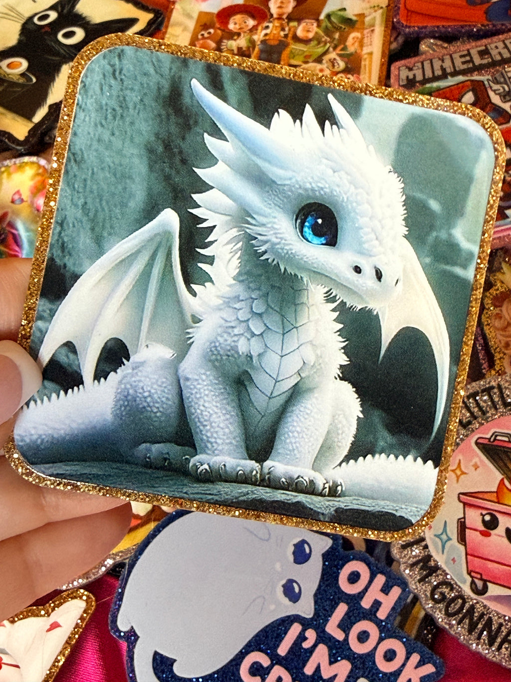 White Dragon Large Magnet