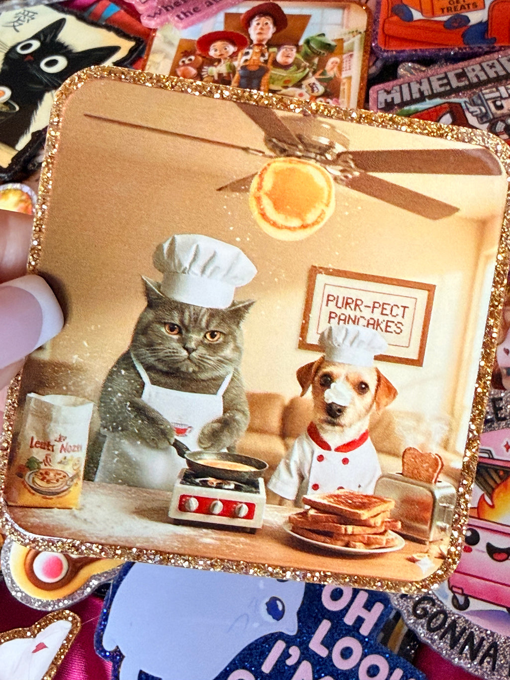 Dog and Cat Pancake Chefs, Large Magnet