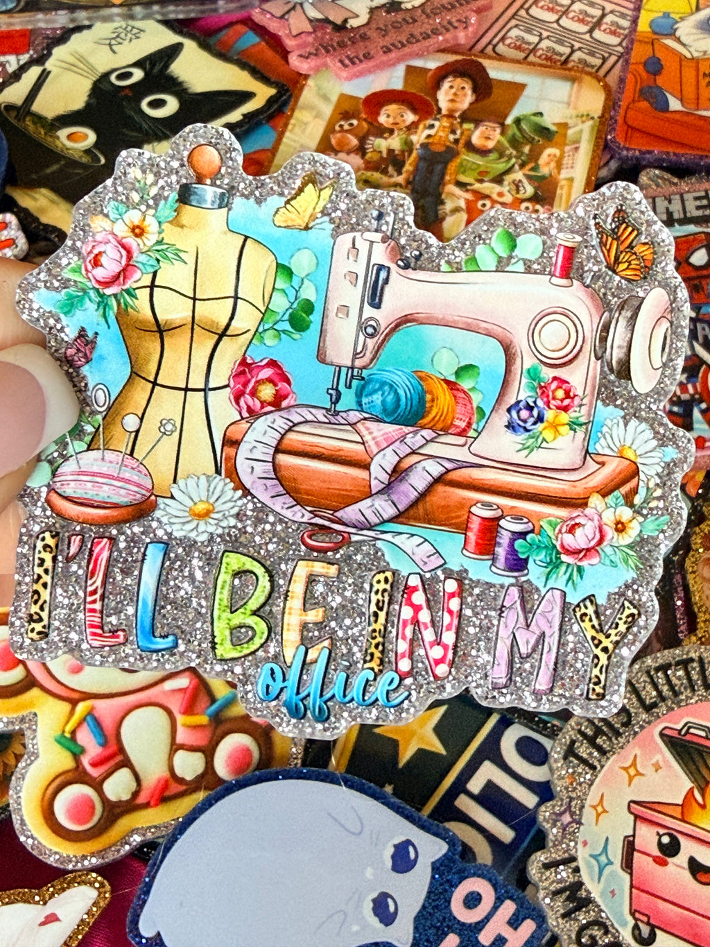 Sewing, In My Office, Large Magnet