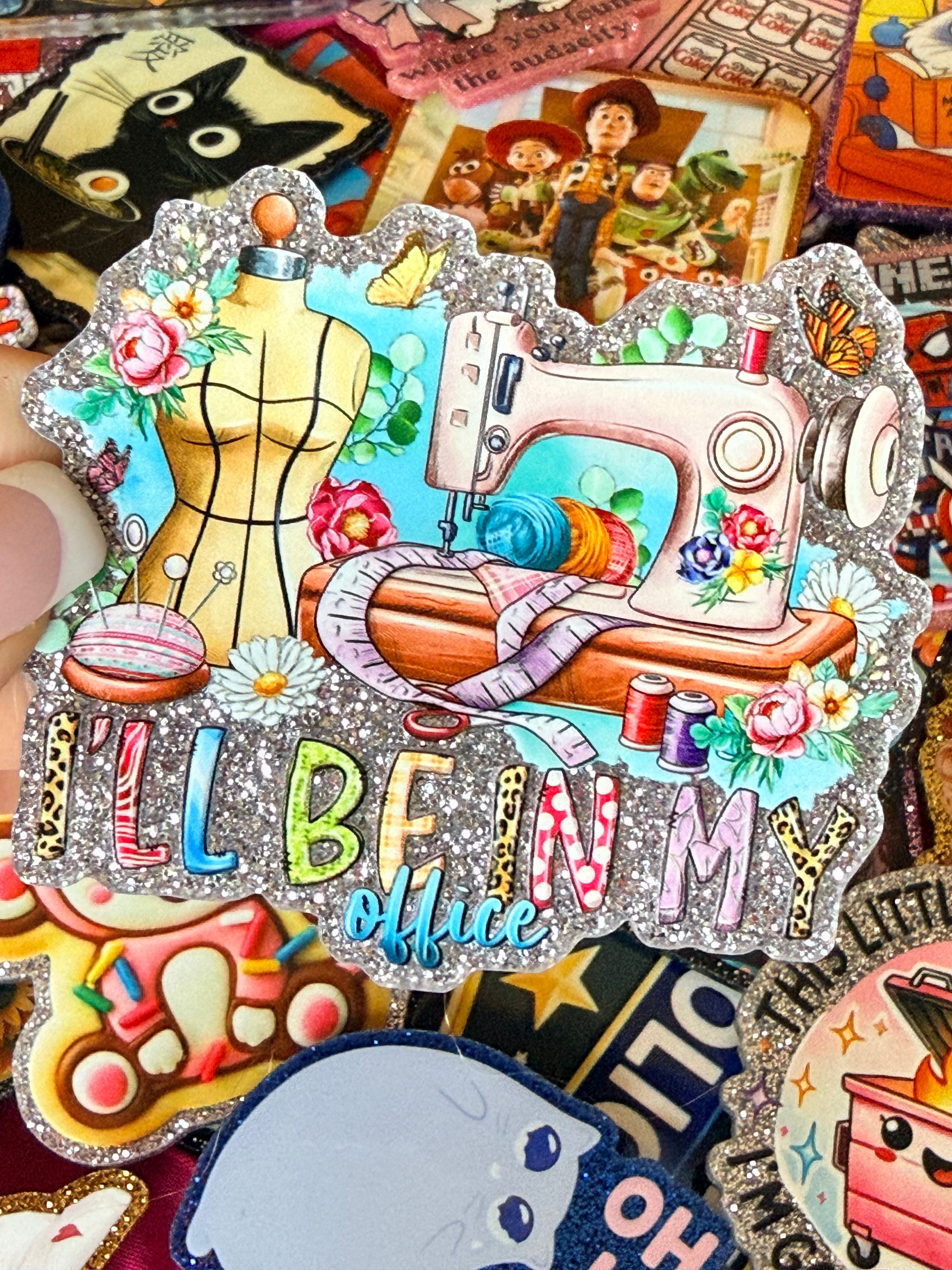 Sewing, In My Office, Large Magnet