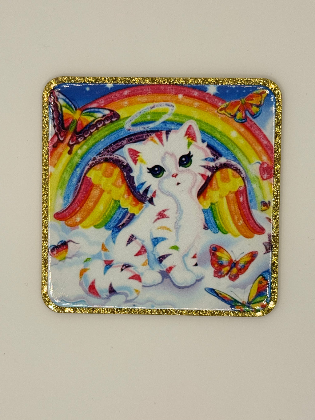 Artsy Rainbow Kitty Large Magnet