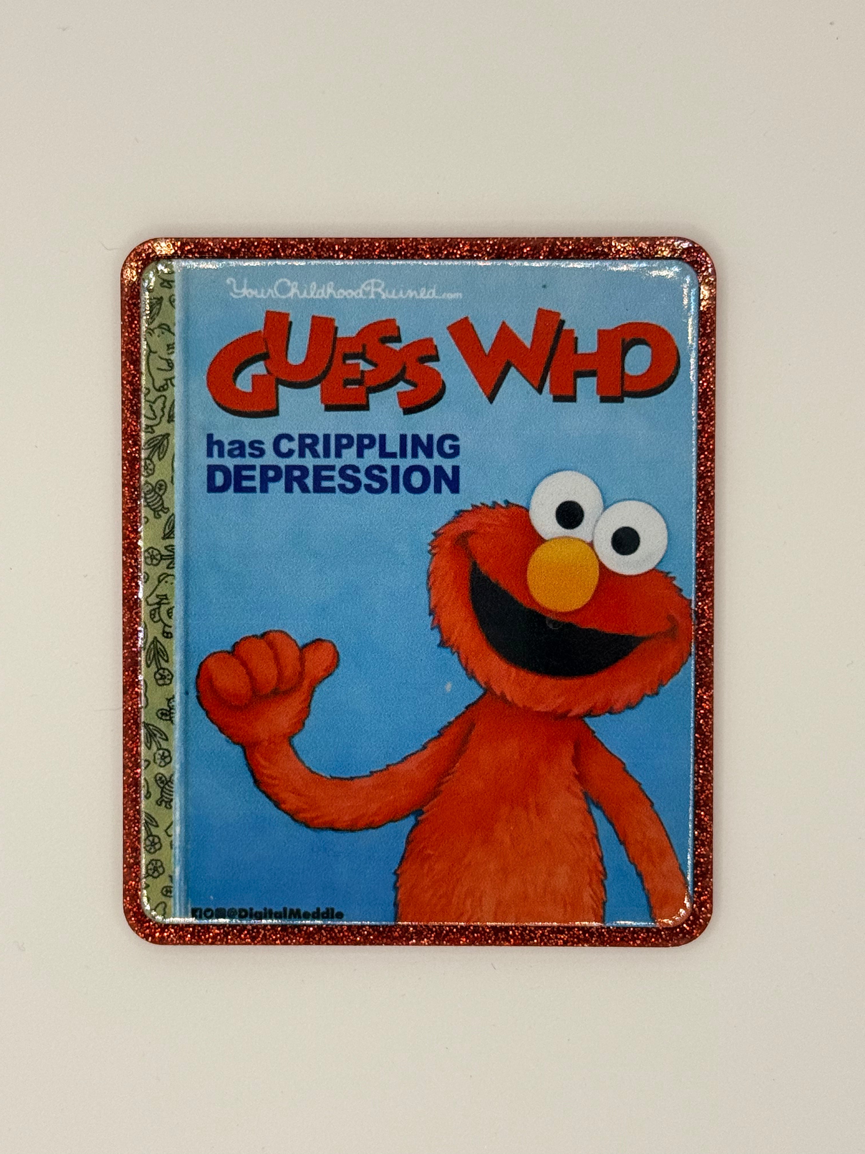 Little Red Monster Crippling Depression Large Magnet