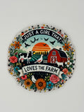 Just A Girl That Loves the Farm Large Magnet