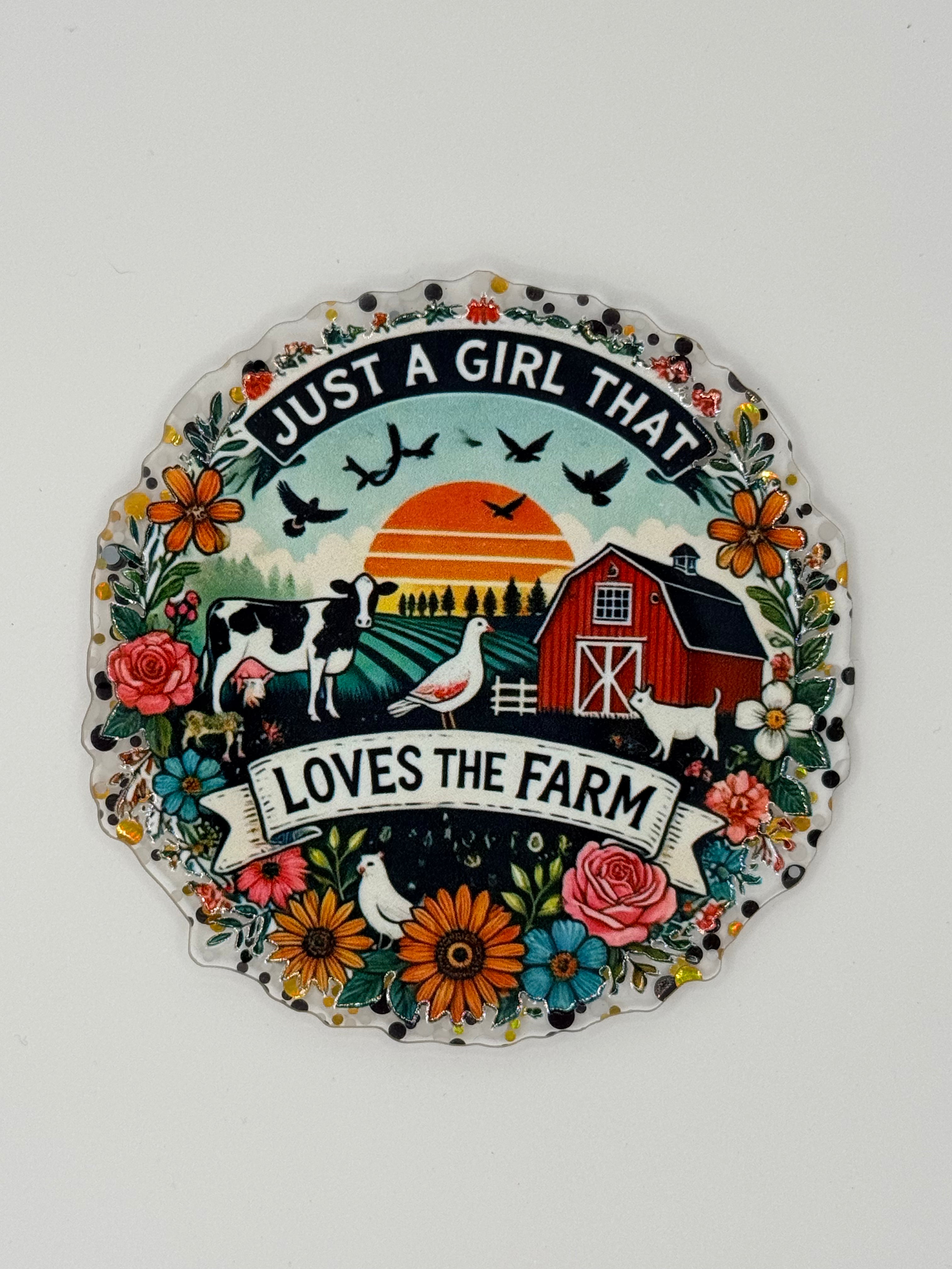 Just A Girl That Loves the Farm Large Magnet