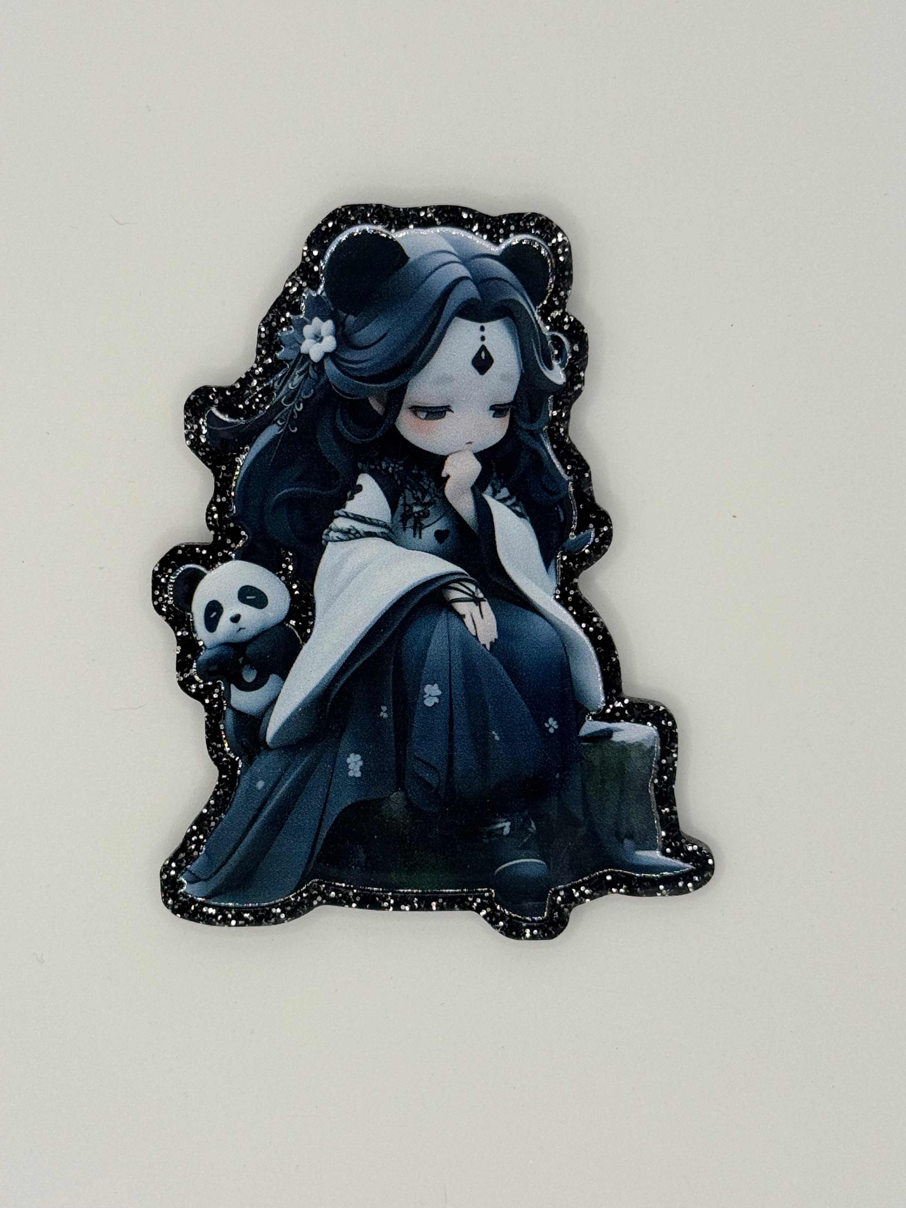 Gothic Panda Girl Large Magnet